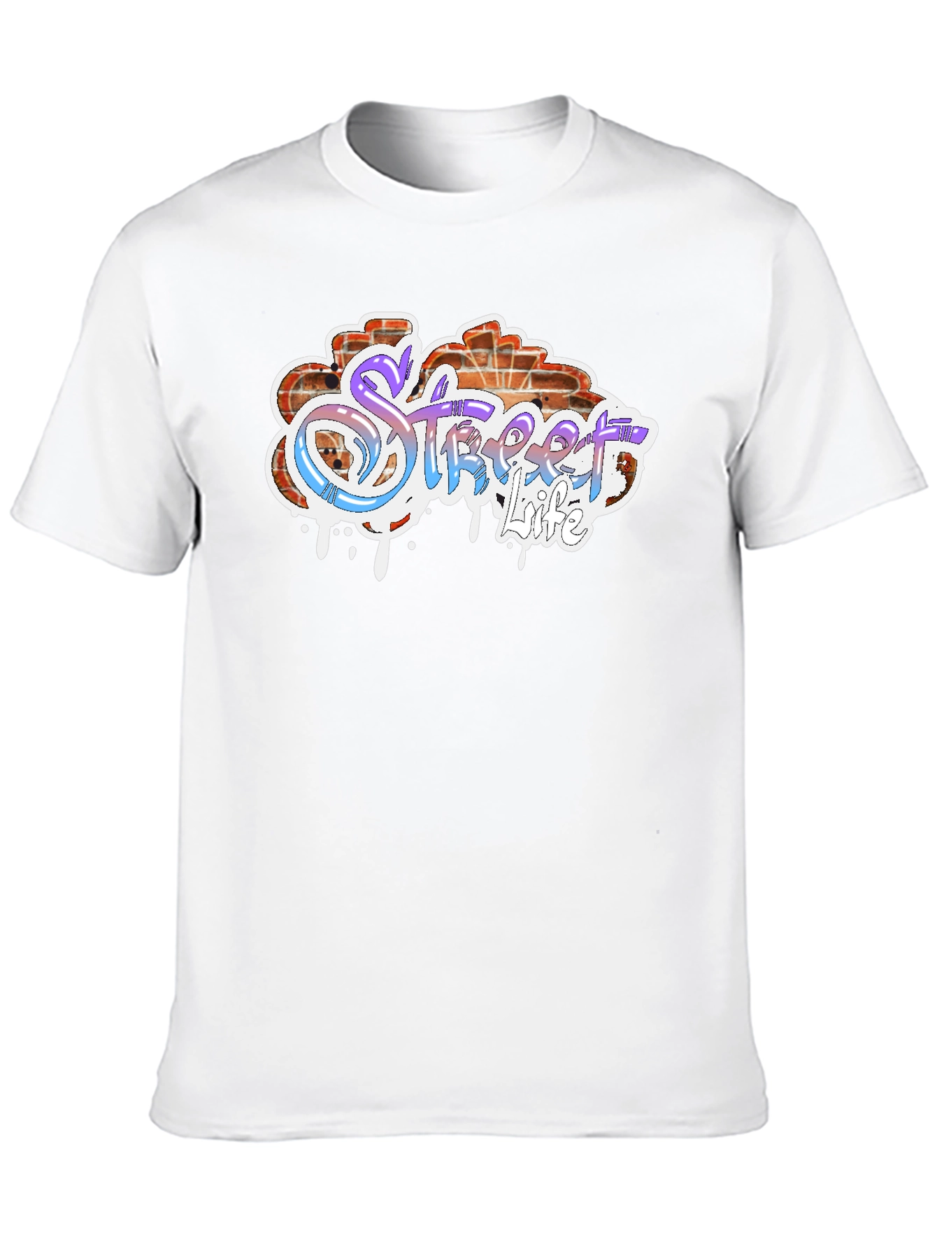 Street Life Graffiti Style Black T-Shirt