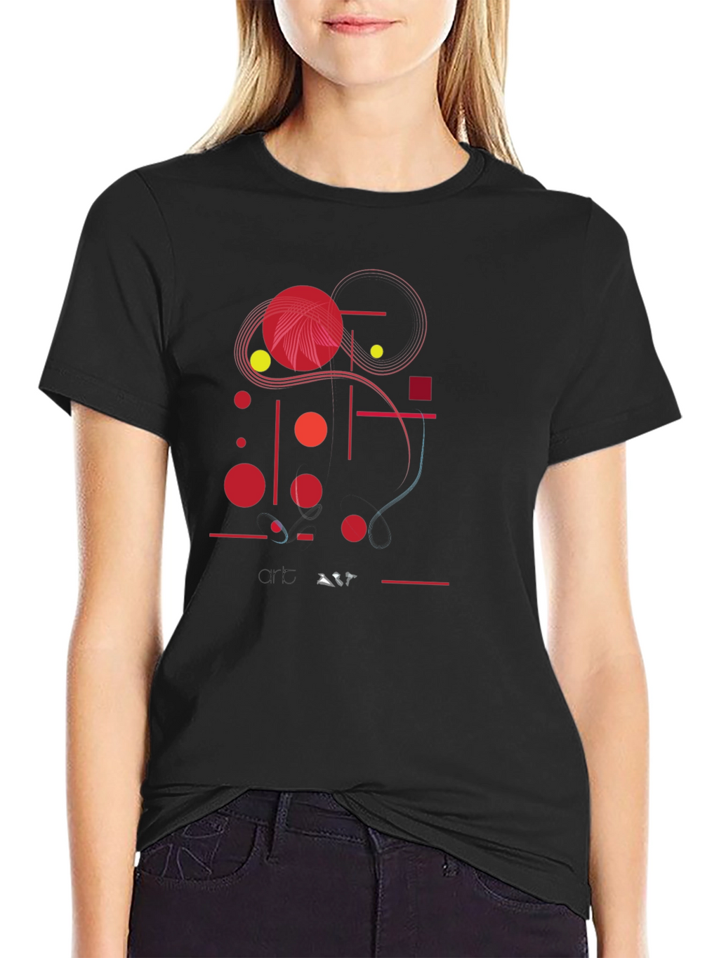 Abstract Graphic Print Black Casual T-Shirt