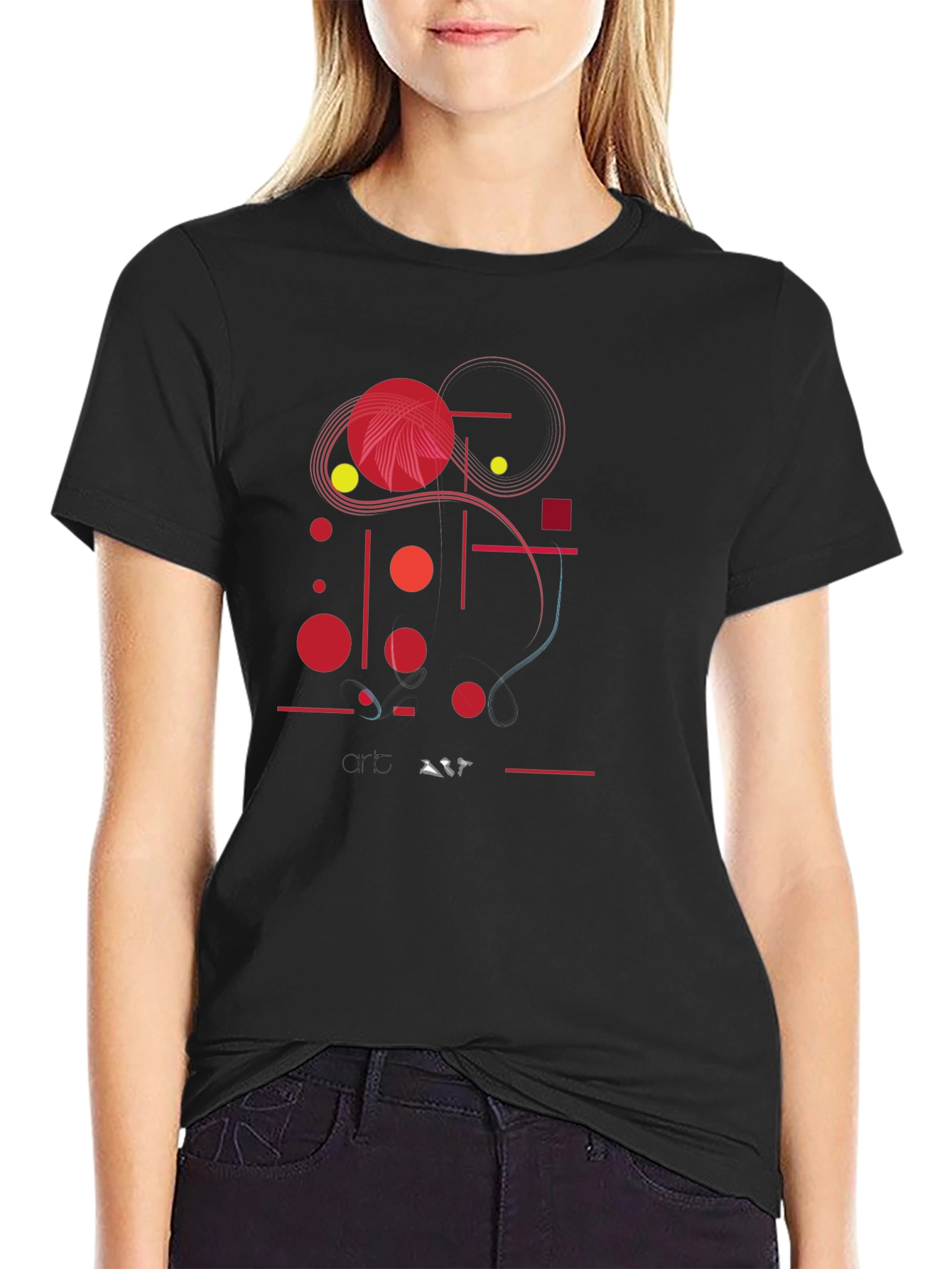Abstract Graphic Print Black Casual T-Shirt