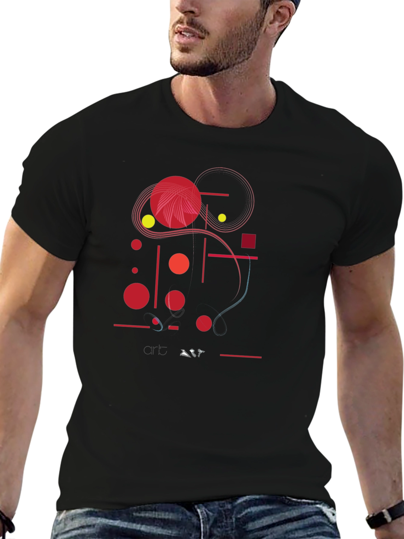 Abstract Graphic Print Black Casual T-Shirt