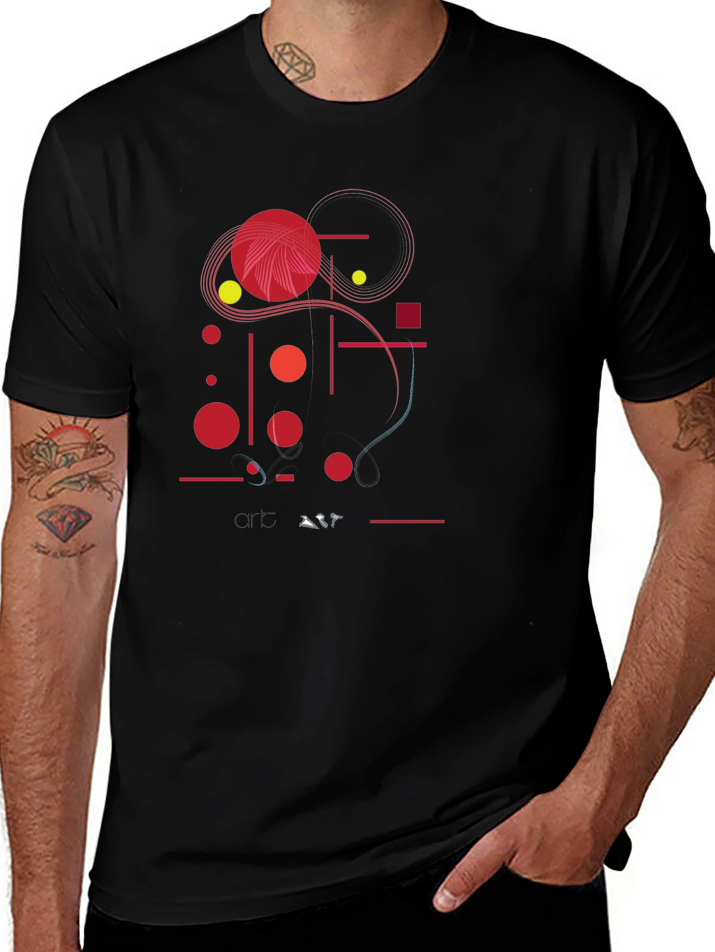 Abstract Graphic Print Black Casual T-Shirt