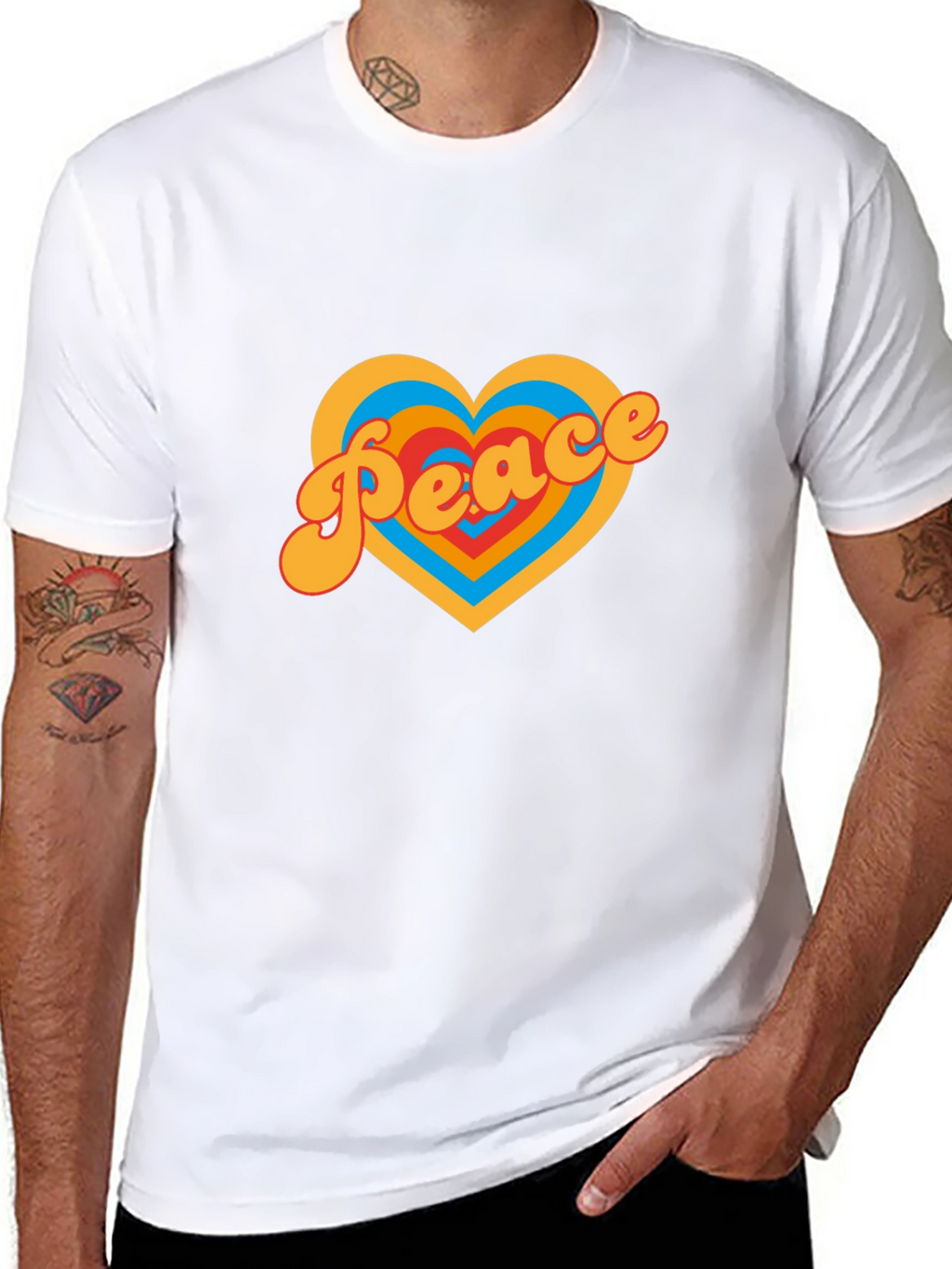 Peace Heart Graphic Tee - Retro Style Shirt