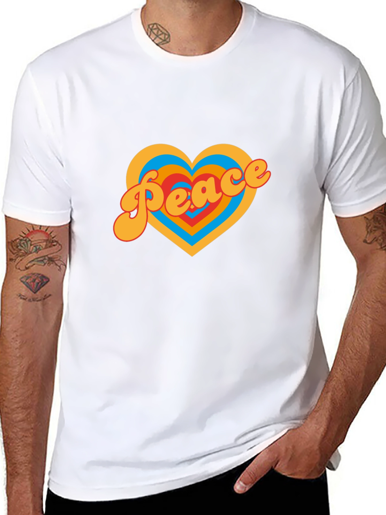 Peace Heart Graphic Tee - Retro Style Shirt