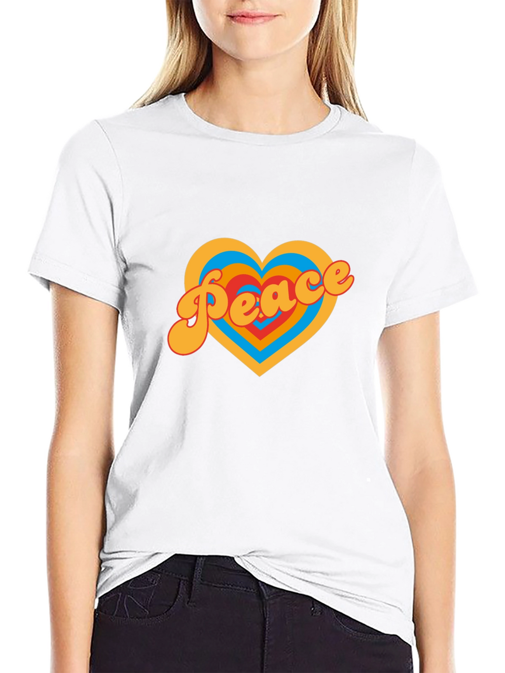 Peace Heart Graphic Tee - Retro Style Shirt