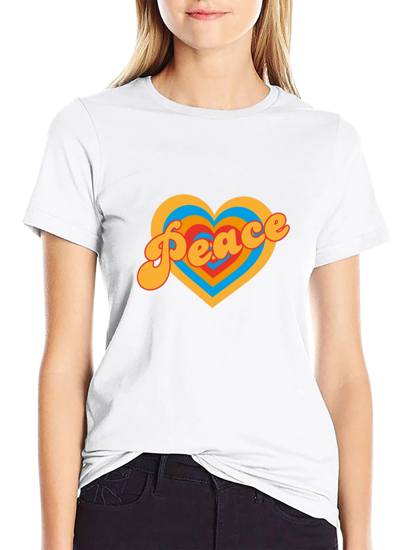 Peace Heart Graphic Tee - Retro Style Shirt