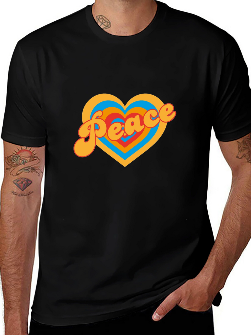 Peace Heart Graphic Tee - Retro Style Shirt