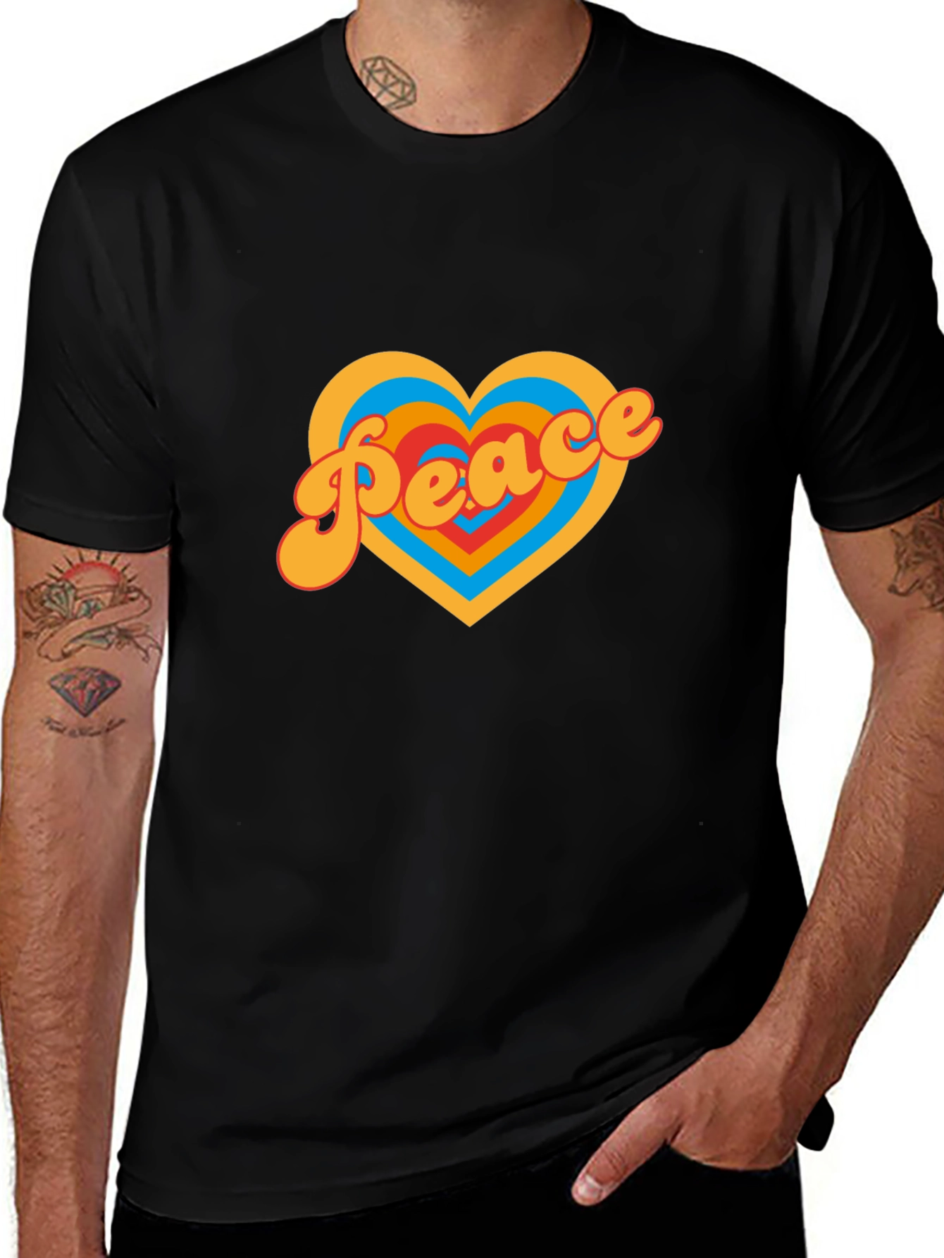 Peace Heart Graphic Tee - Retro Style Shirt