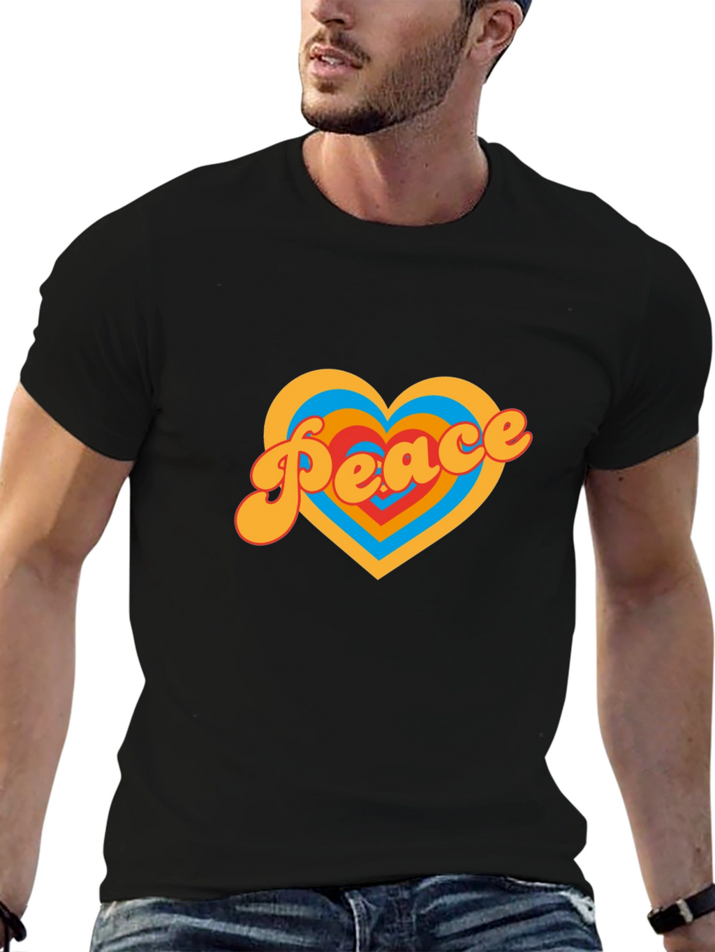 Peace Heart Graphic Tee - Retro Style Shirt