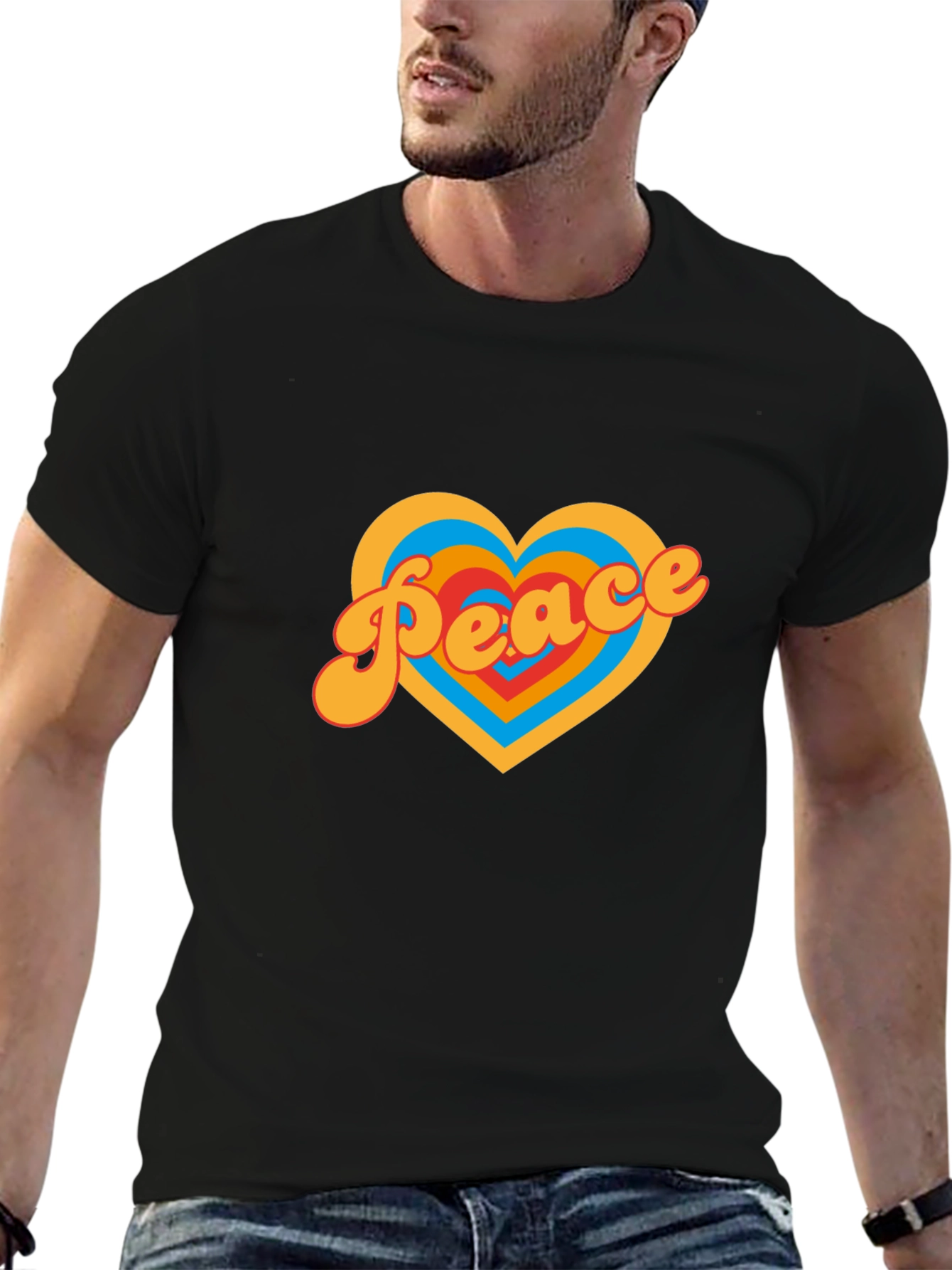 Peace Heart Graphic Tee - Retro Style Shirt
