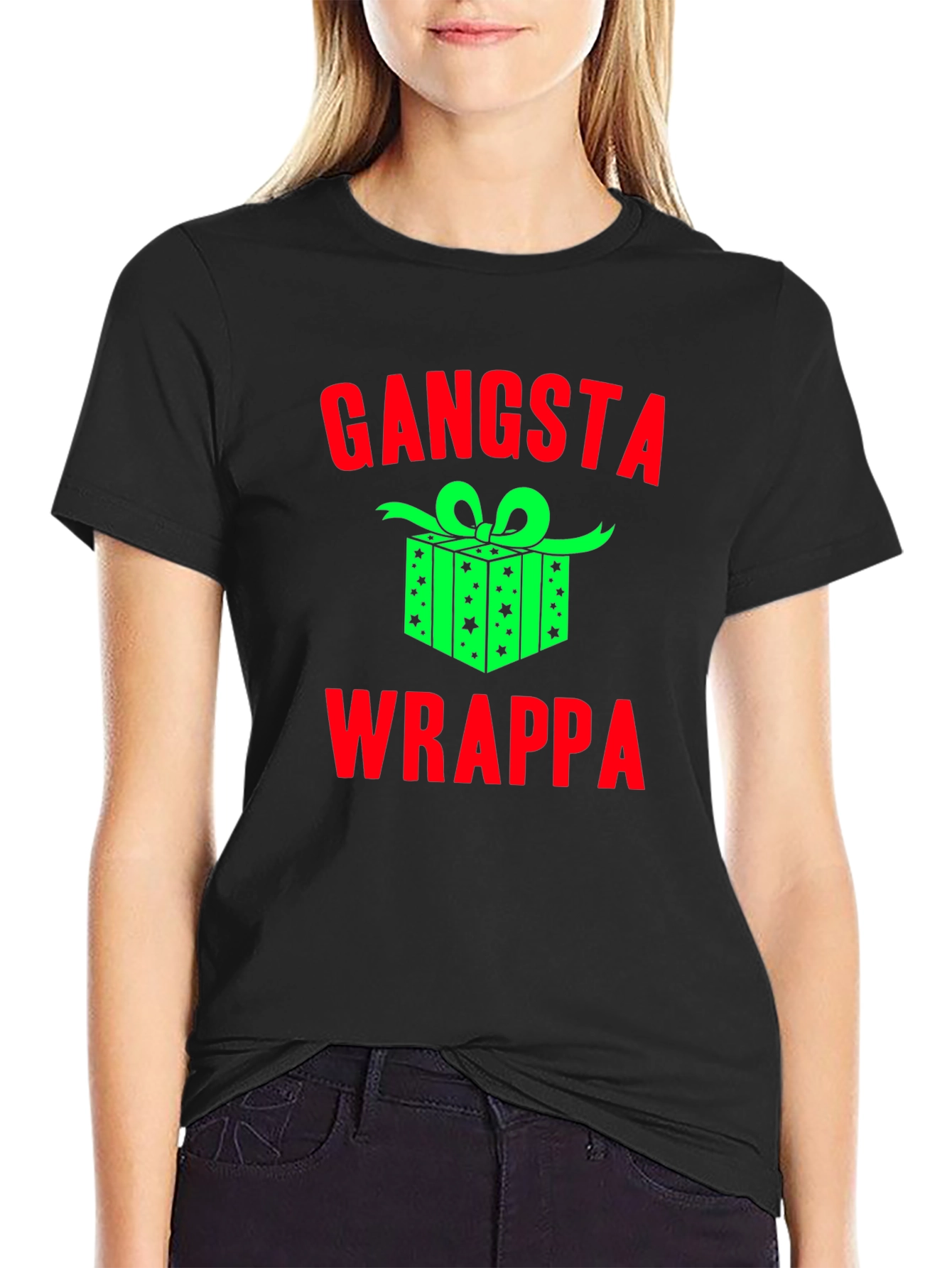 Gangsta Wrappa Christmas Graphic T-Shirt