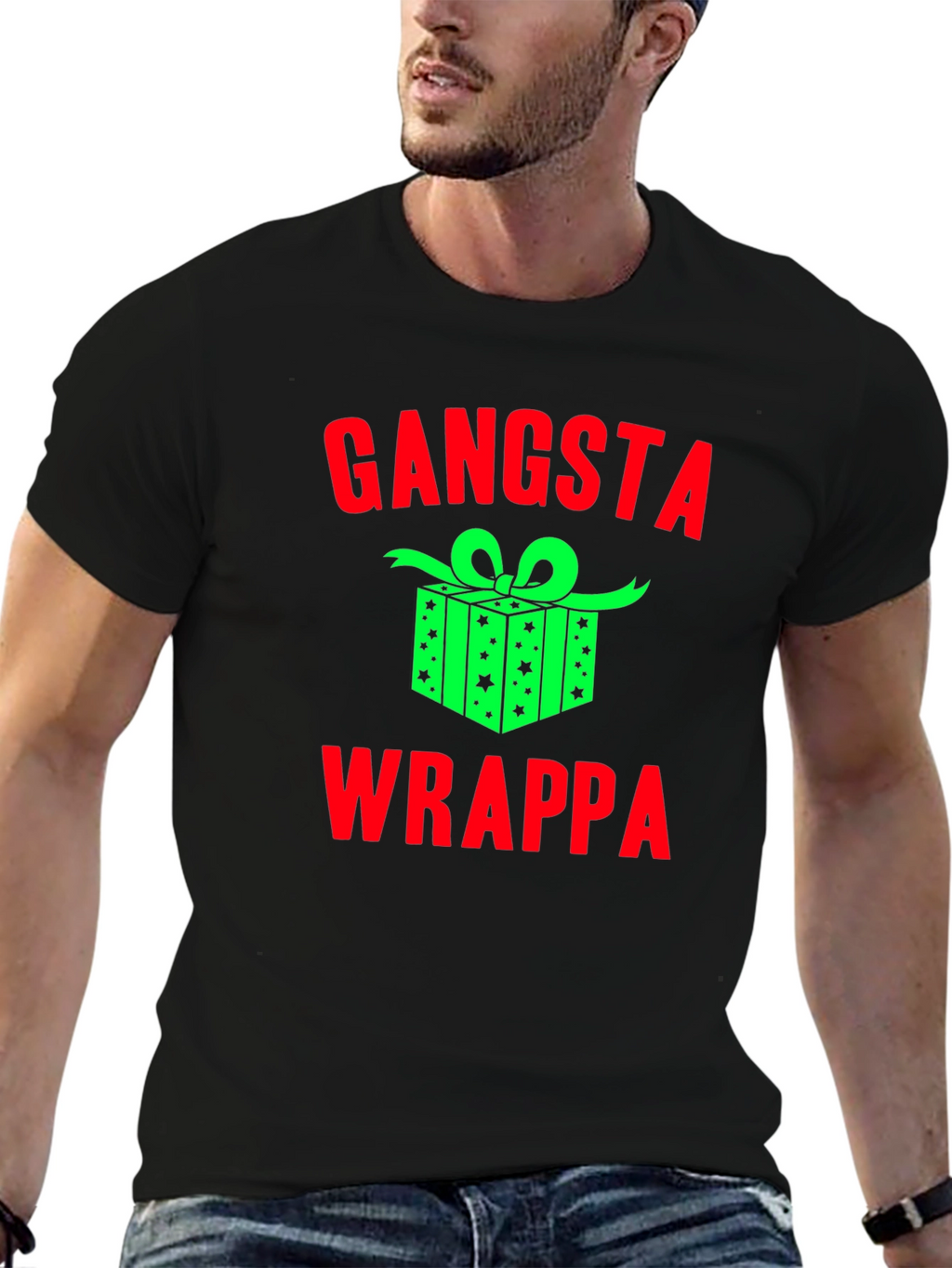 Gangsta Wrappa Christmas Graphic T-Shirt