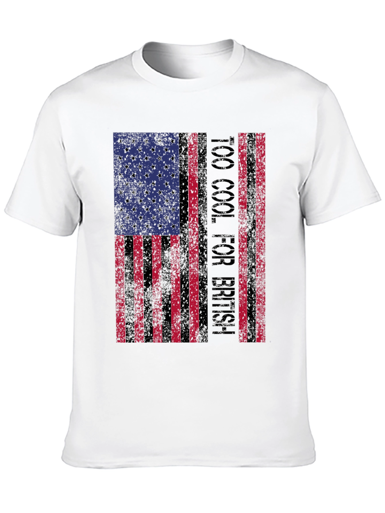 Too Cool for British American Flag Graphic Tee