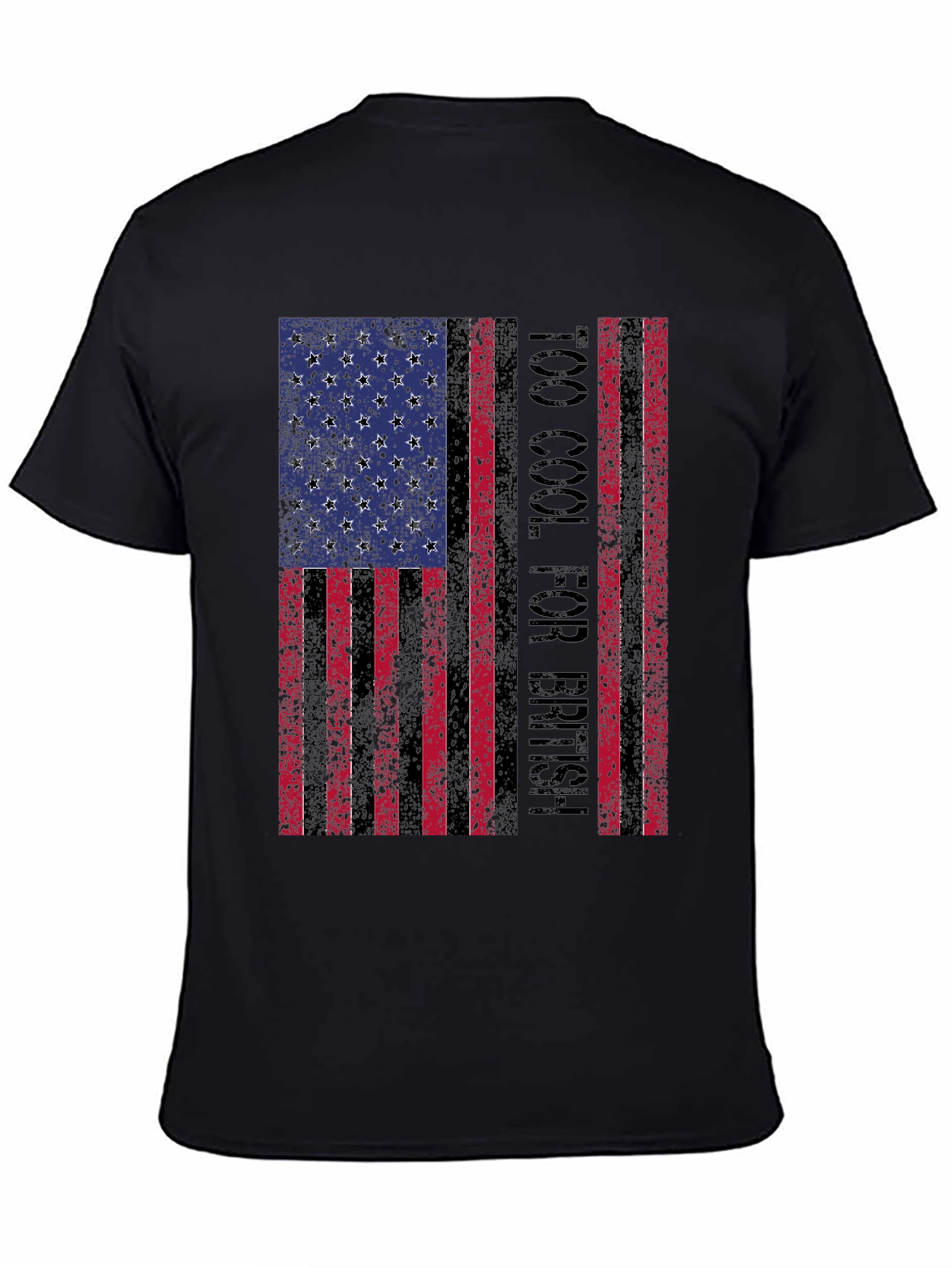 Too Cool for British American Flag Graphic Tee