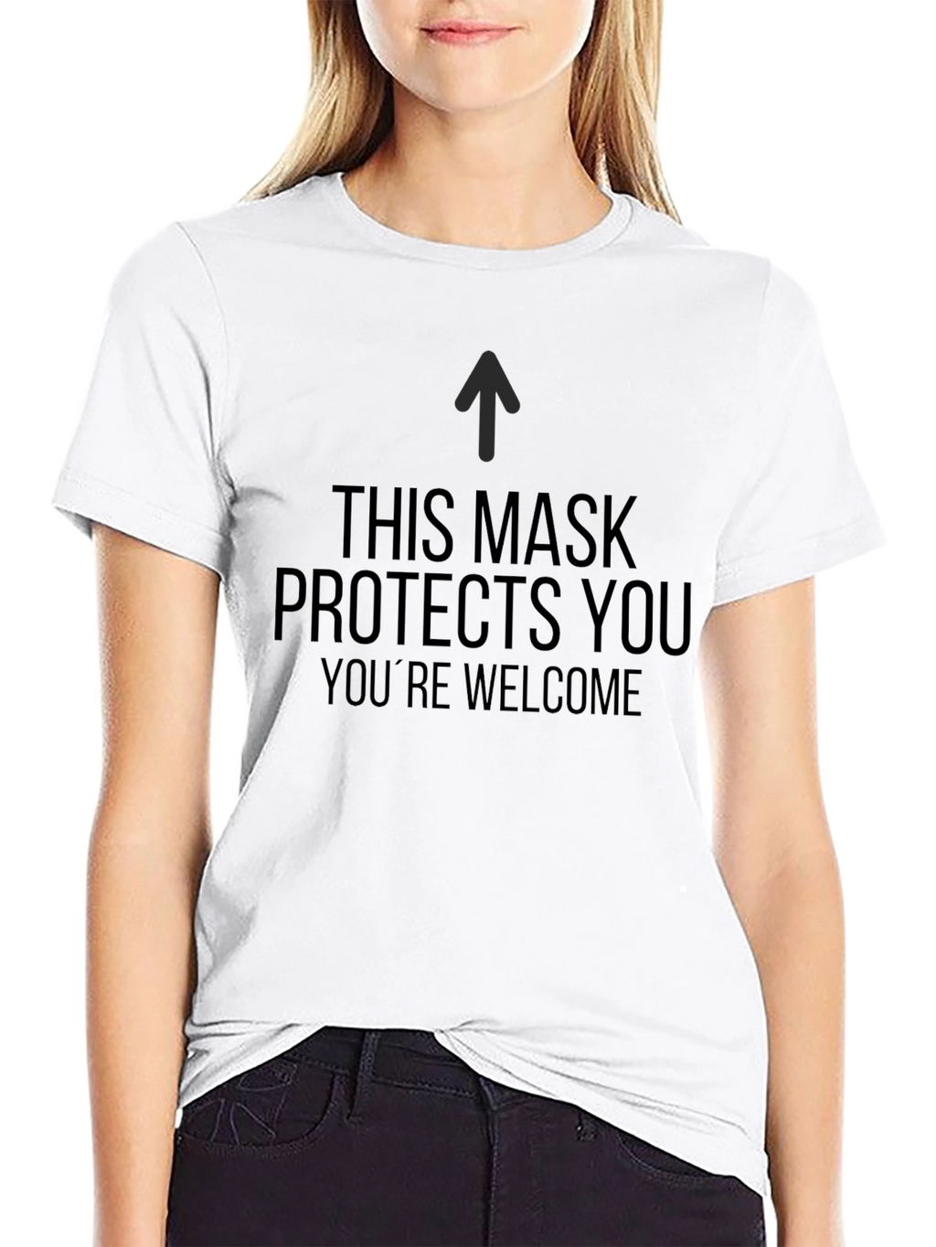 Masks Protect You T-Shirt - Black Crew Neck