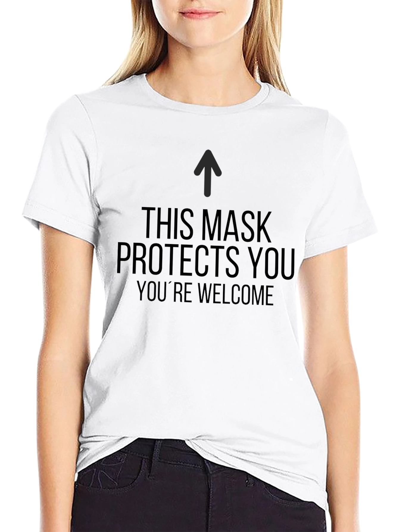 Masks Protect You T-Shirt - Black Crew Neck