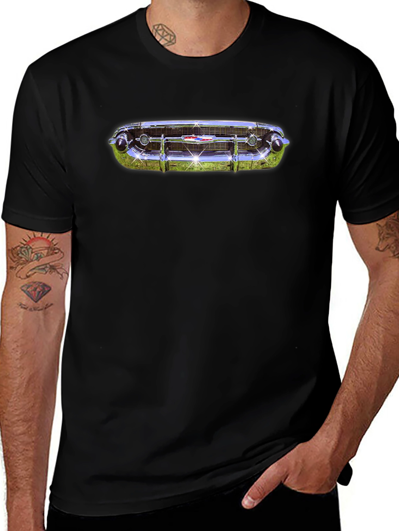 Classic Car Grill T-Shirt - Vintage Chevy Front