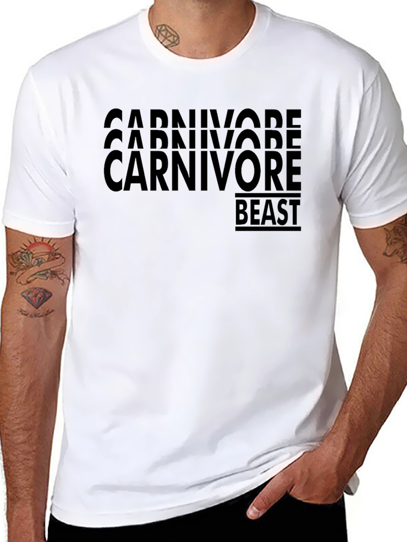 Carnivore Beast Graphic T-Shirt - Black