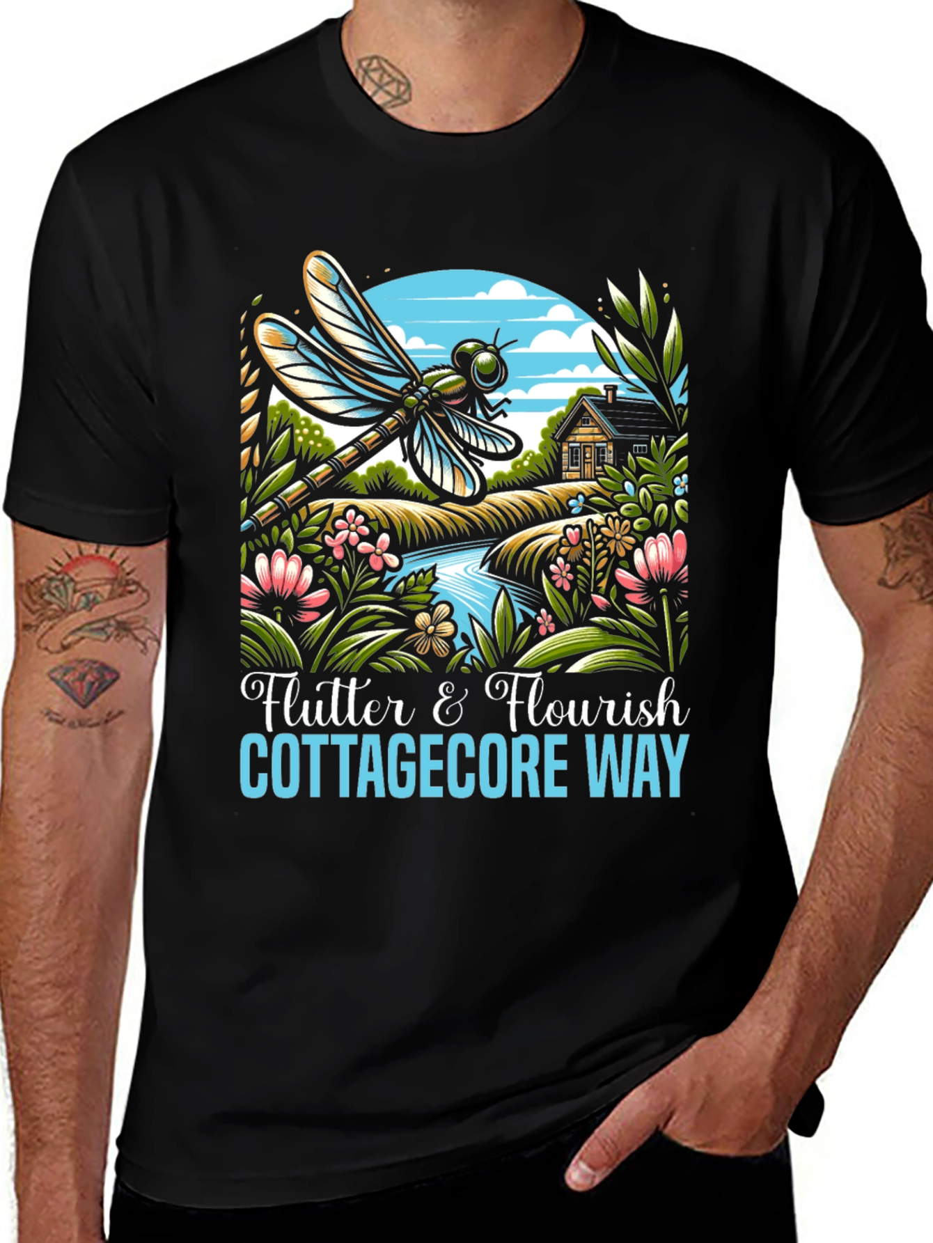 Cottagecore Dragonfly Graphic T-Shirt