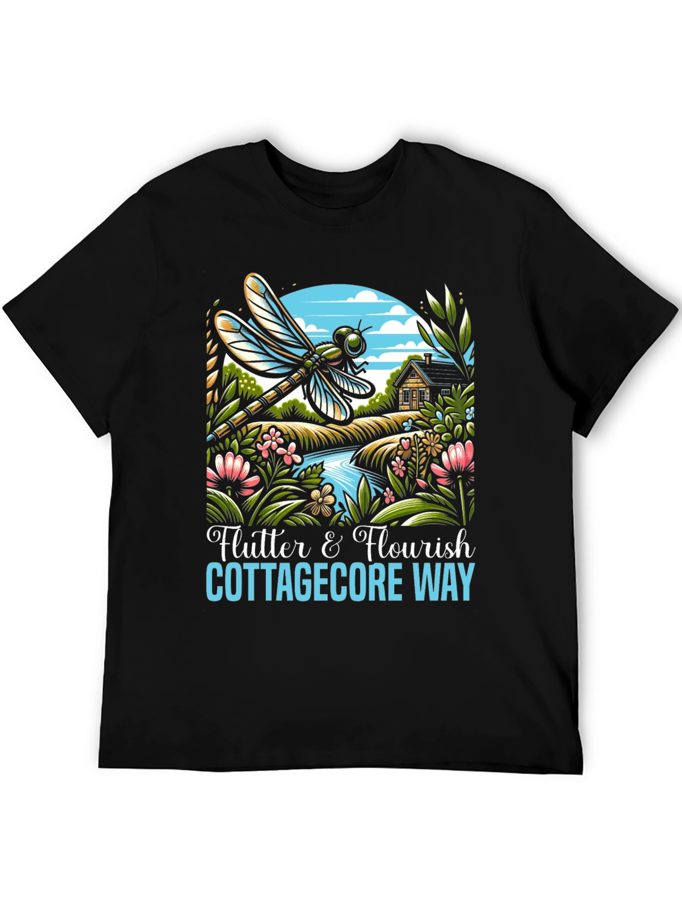 Cottagecore Dragonfly Graphic T-Shirt