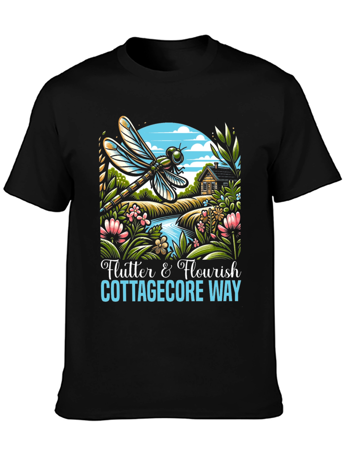 Cottagecore Dragonfly Graphic T-Shirt