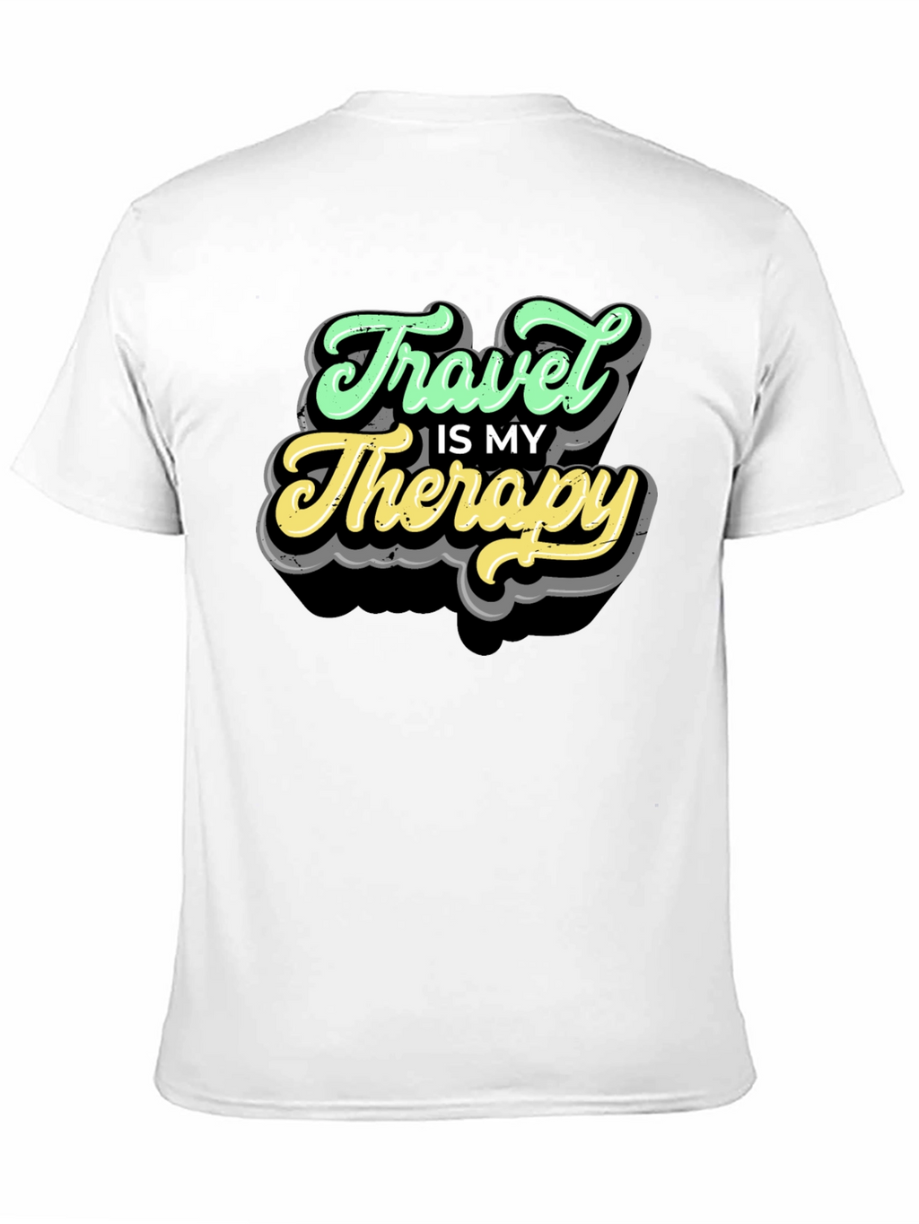 Travel Is My Therapy Black T-Shirt