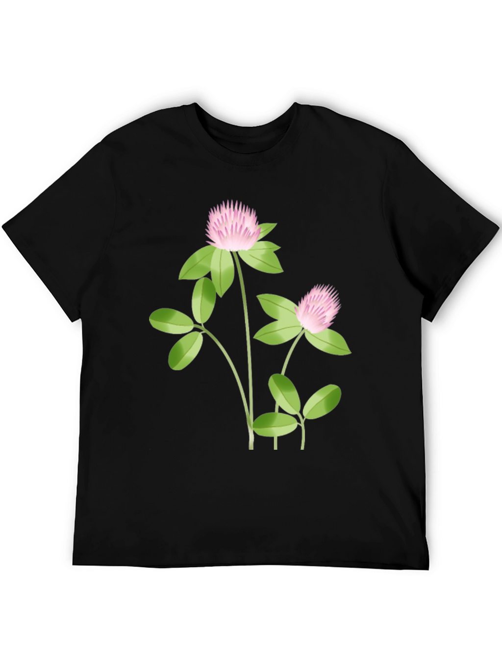 Clover Graphic Tee - Stylish Black Cotton T-Shirt