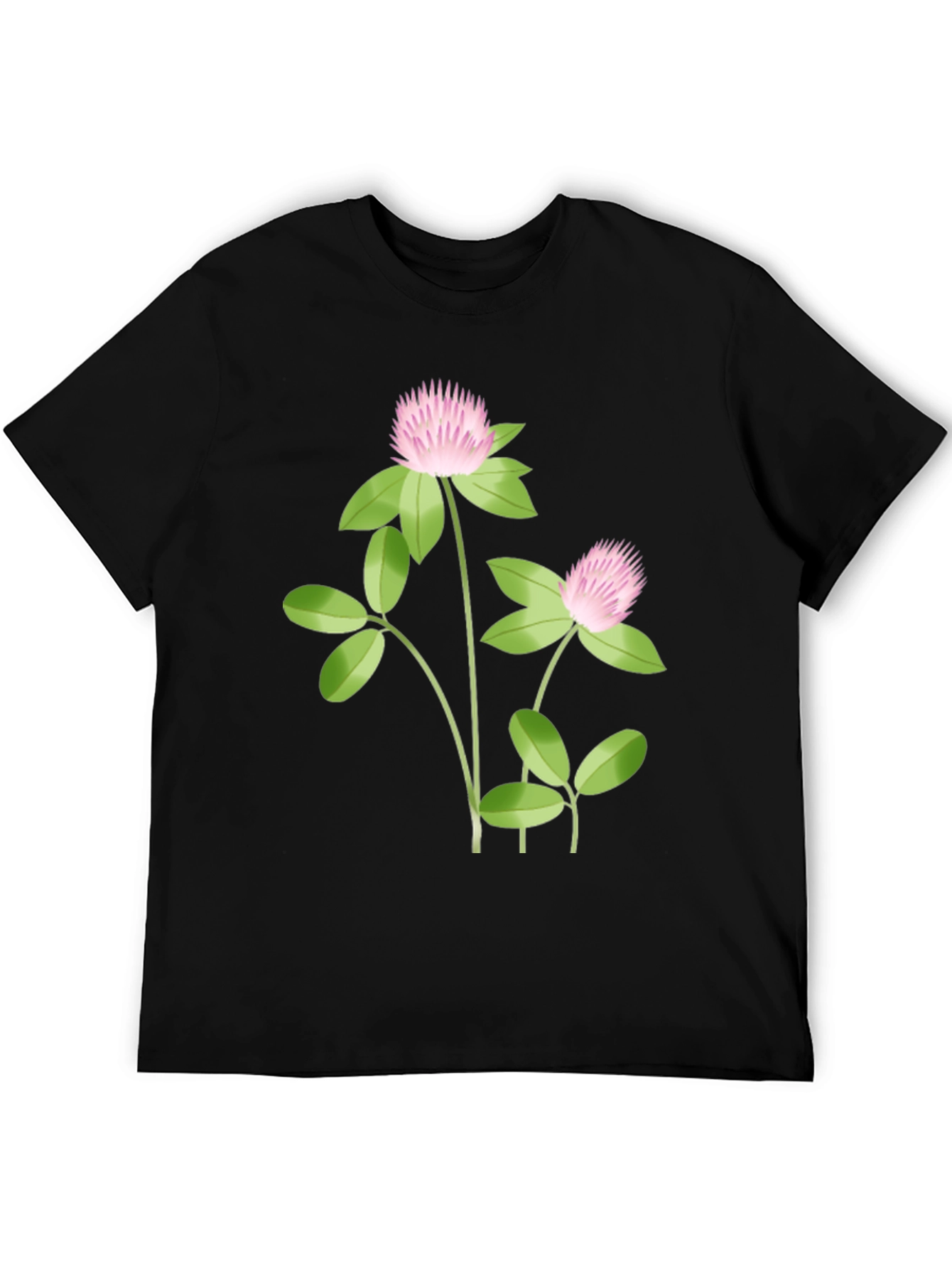 Clover Graphic Tee - Stylish Black Cotton T-Shirt