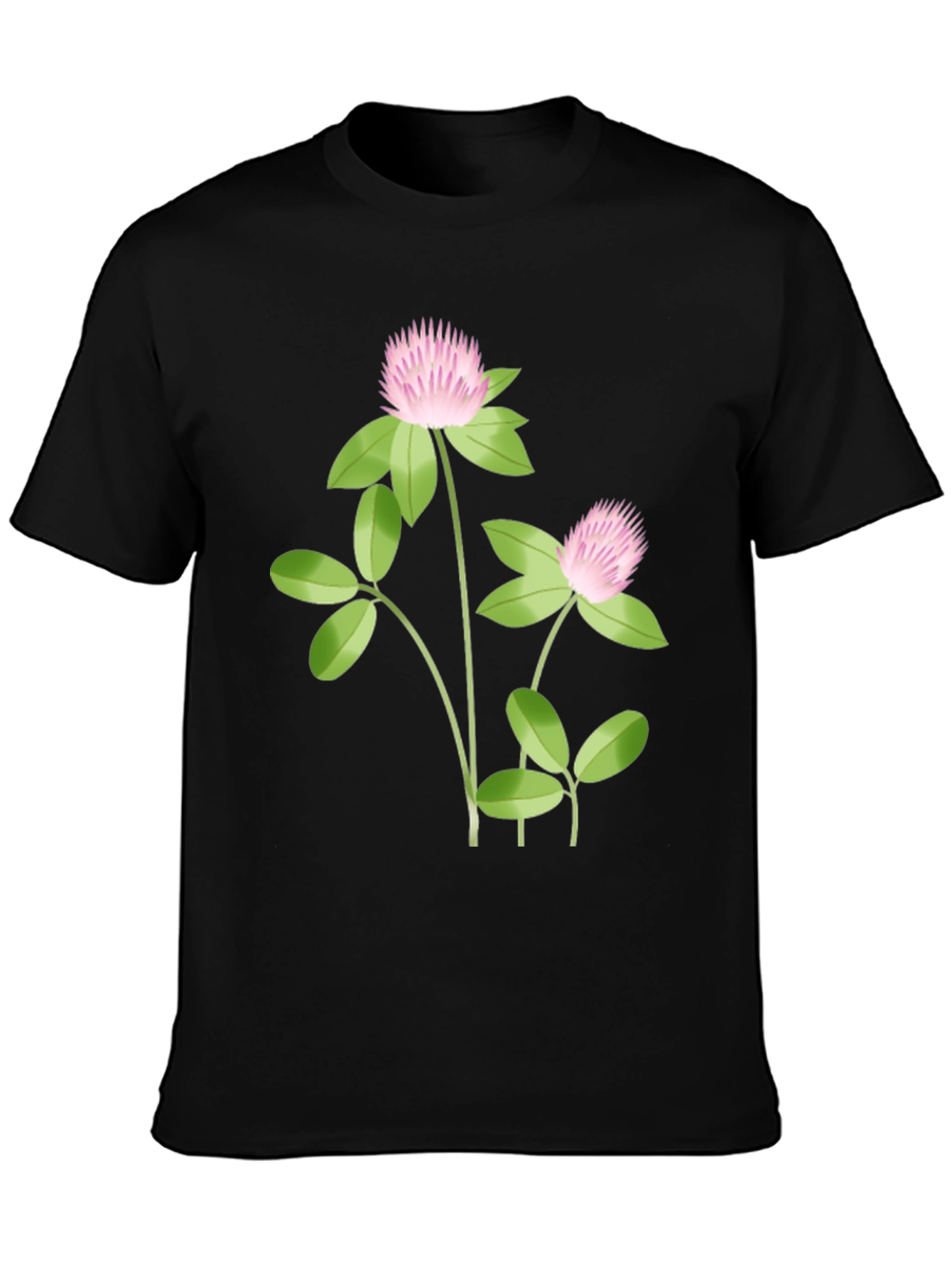 Clover Graphic Tee - Stylish Black Cotton T-Shirt