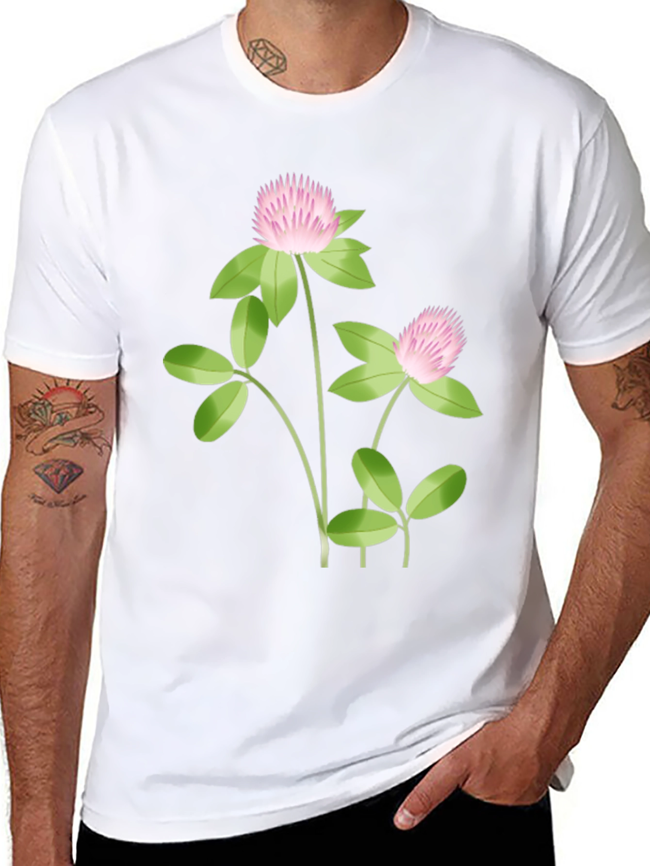 Clover Graphic Tee - Stylish Black Cotton T-Shirt