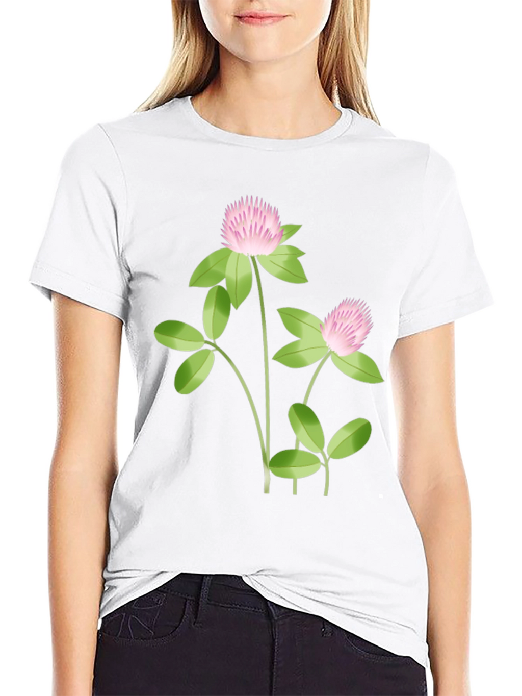 Clover Graphic Tee - Stylish Black Cotton T-Shirt