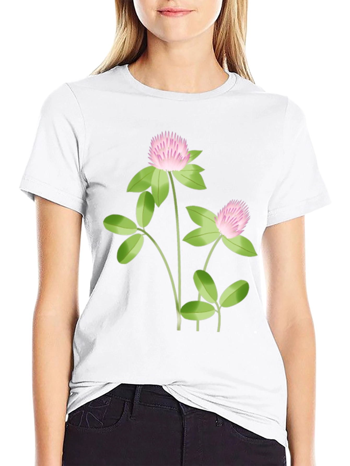 Clover Graphic Tee - Stylish Black Cotton T-Shirt