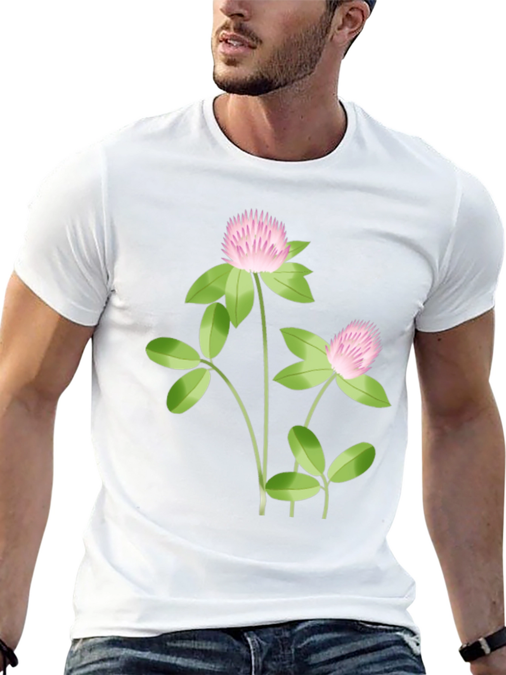 Clover Graphic Tee - Stylish Black Cotton T-Shirt