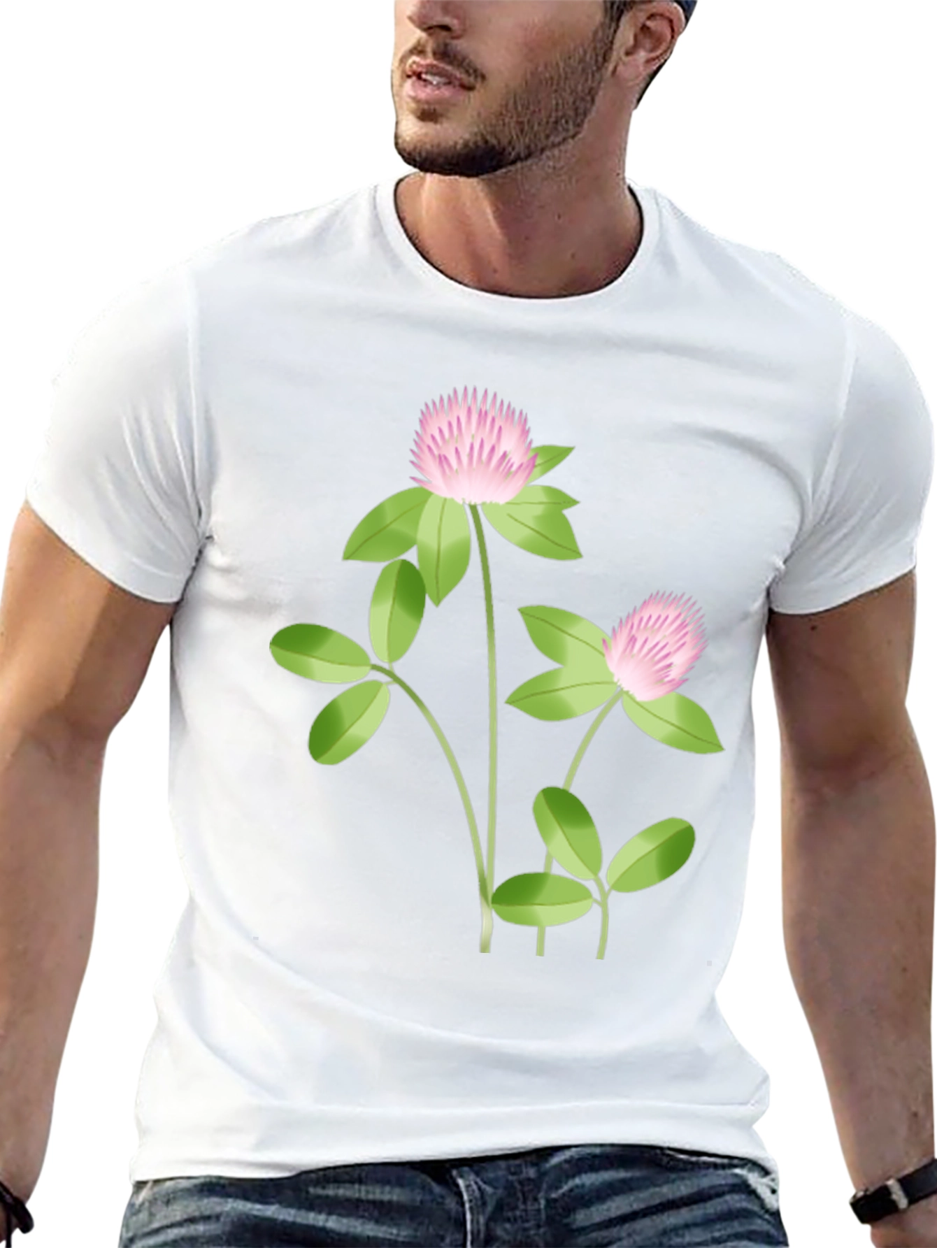 Clover Graphic Tee - Stylish Black Cotton T-Shirt