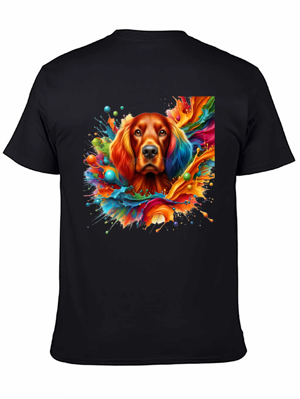 Vibrant Dog Art Black T-Shirt