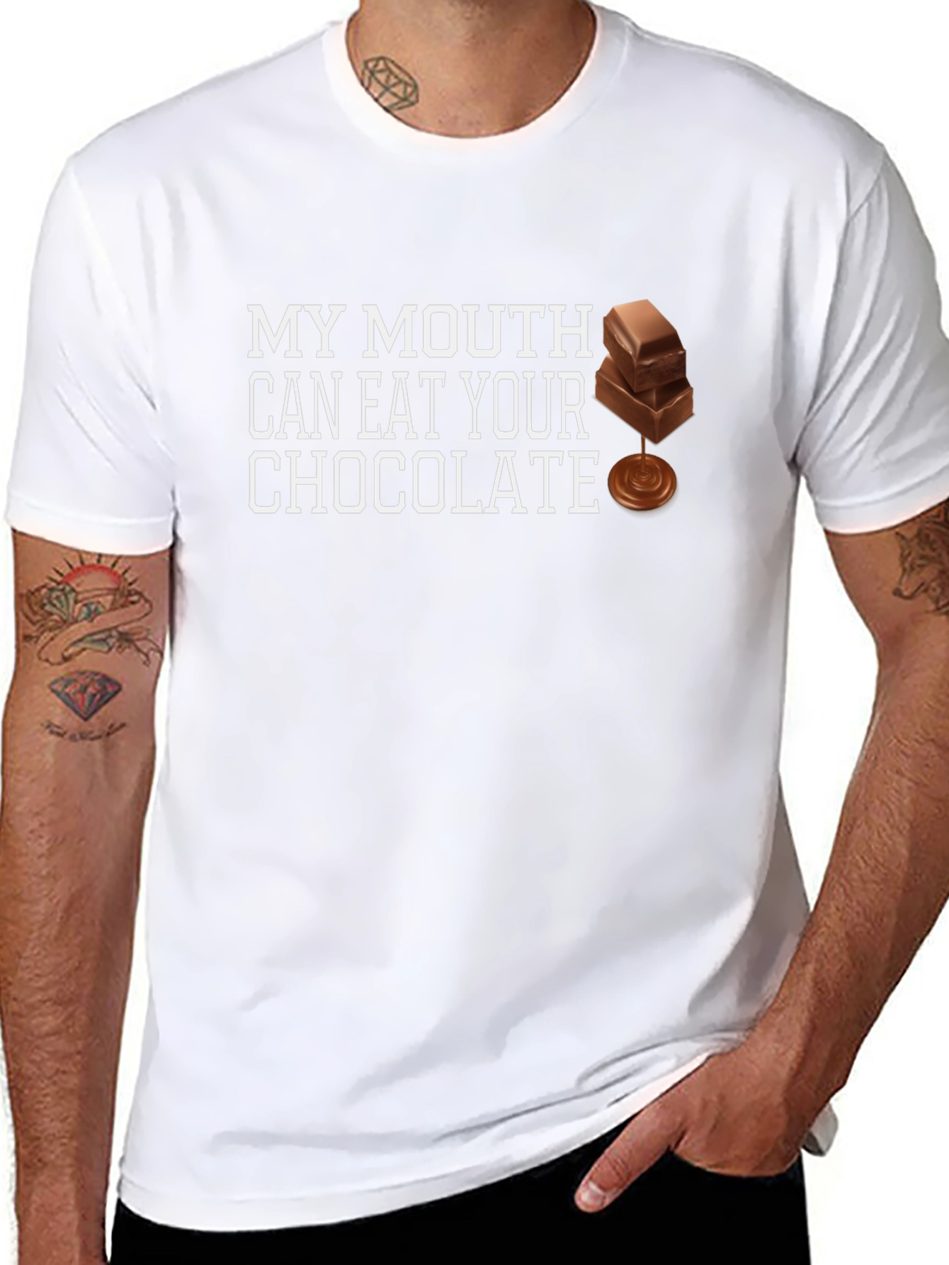 My Mouth Can Eat Your Chocolate T-Shirt Funny Foodie Tee