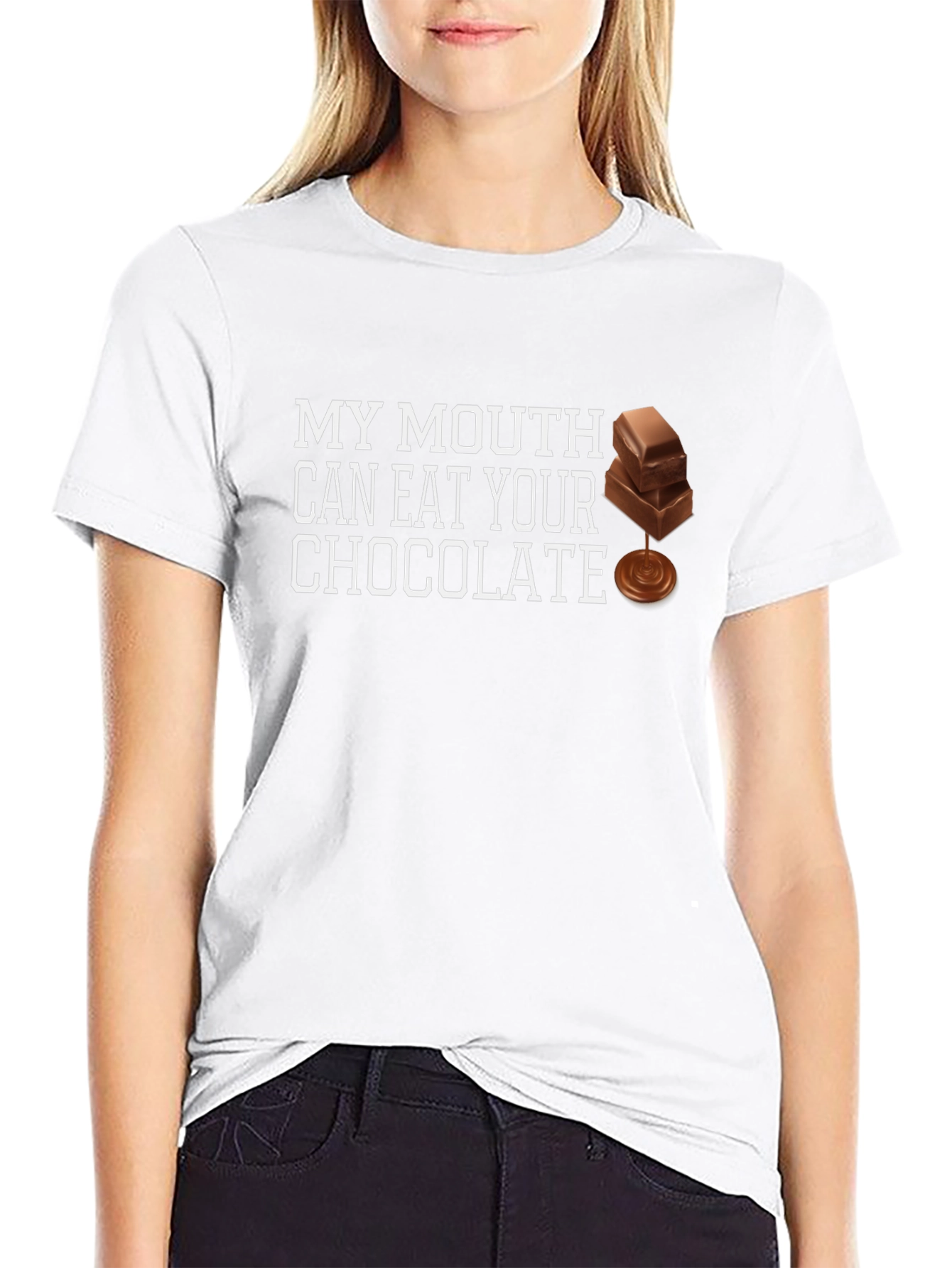 My Mouth Can Eat Your Chocolate T-Shirt Funny Foodie Tee
