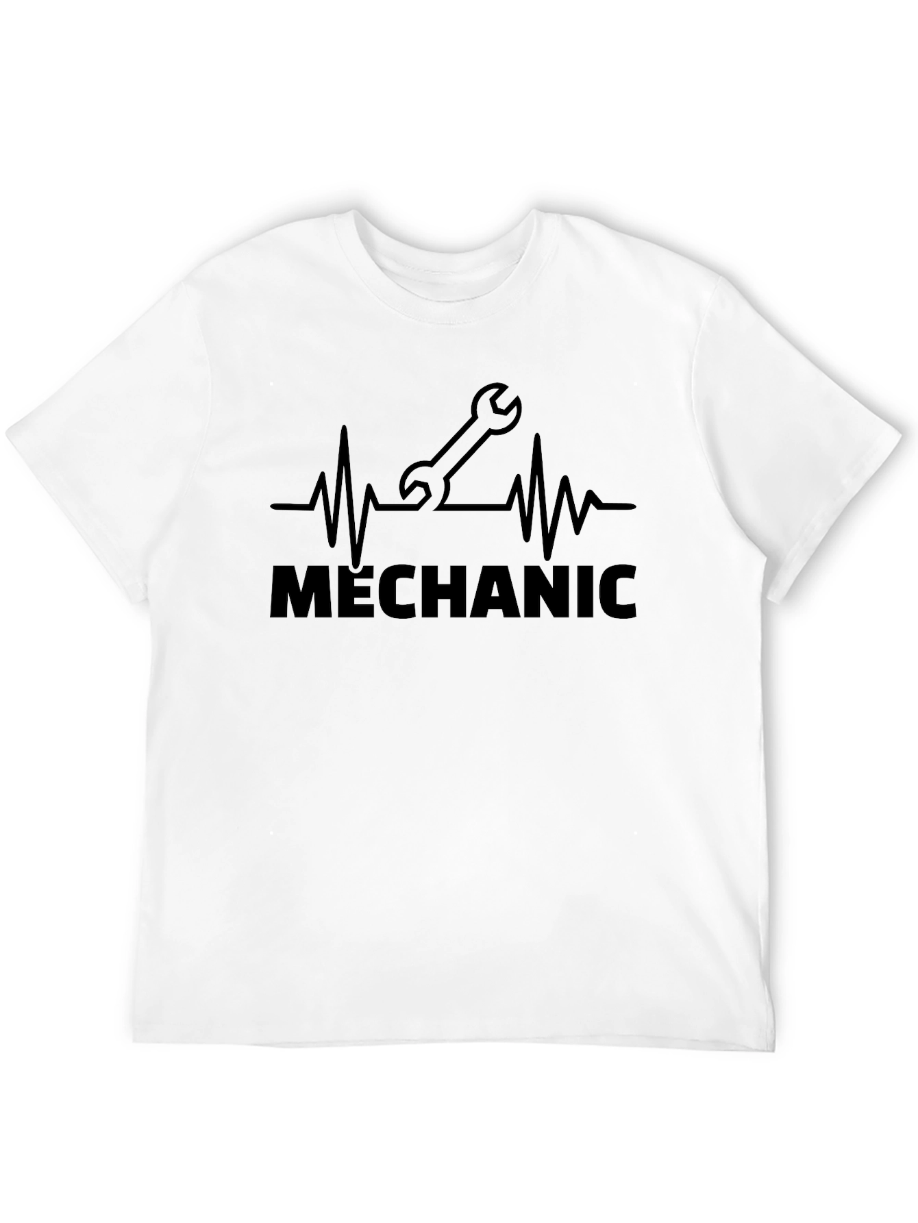 Mechanic Heartbeat Graphic T-Shirt - Black
