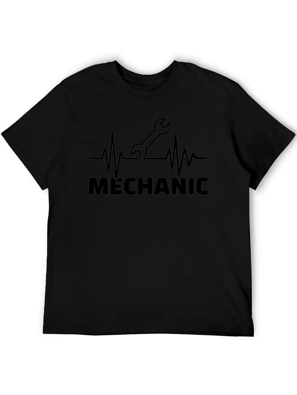 Mechanic Heartbeat Graphic T-Shirt - Black