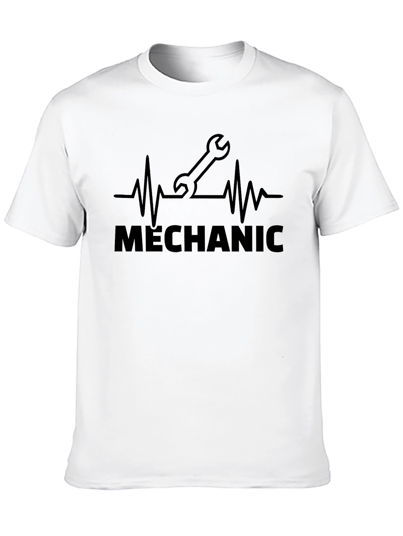 Mechanic Heartbeat Graphic T-Shirt - Black