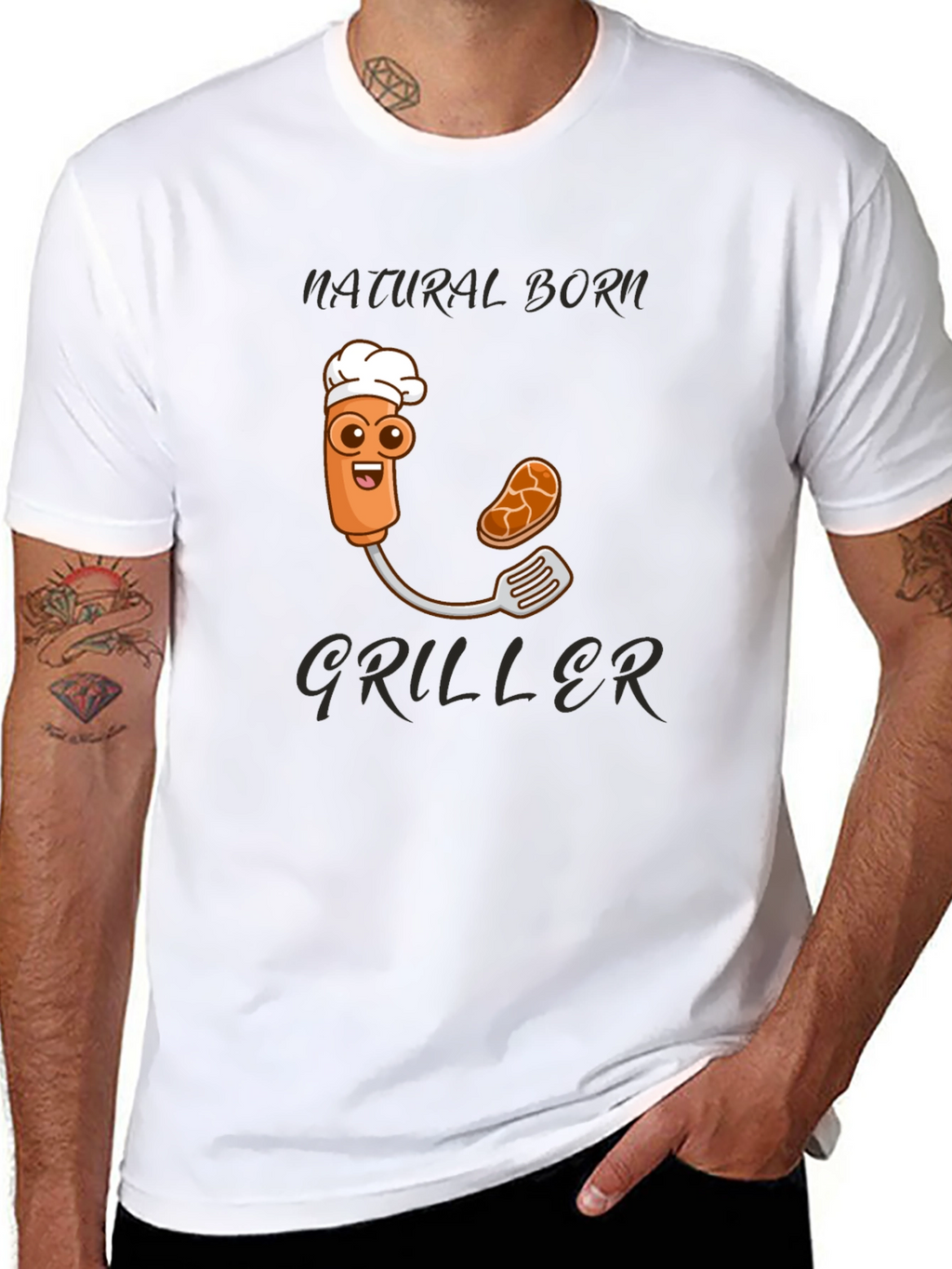 Natural Born Griller T-Shirt - Funny BBQ Design