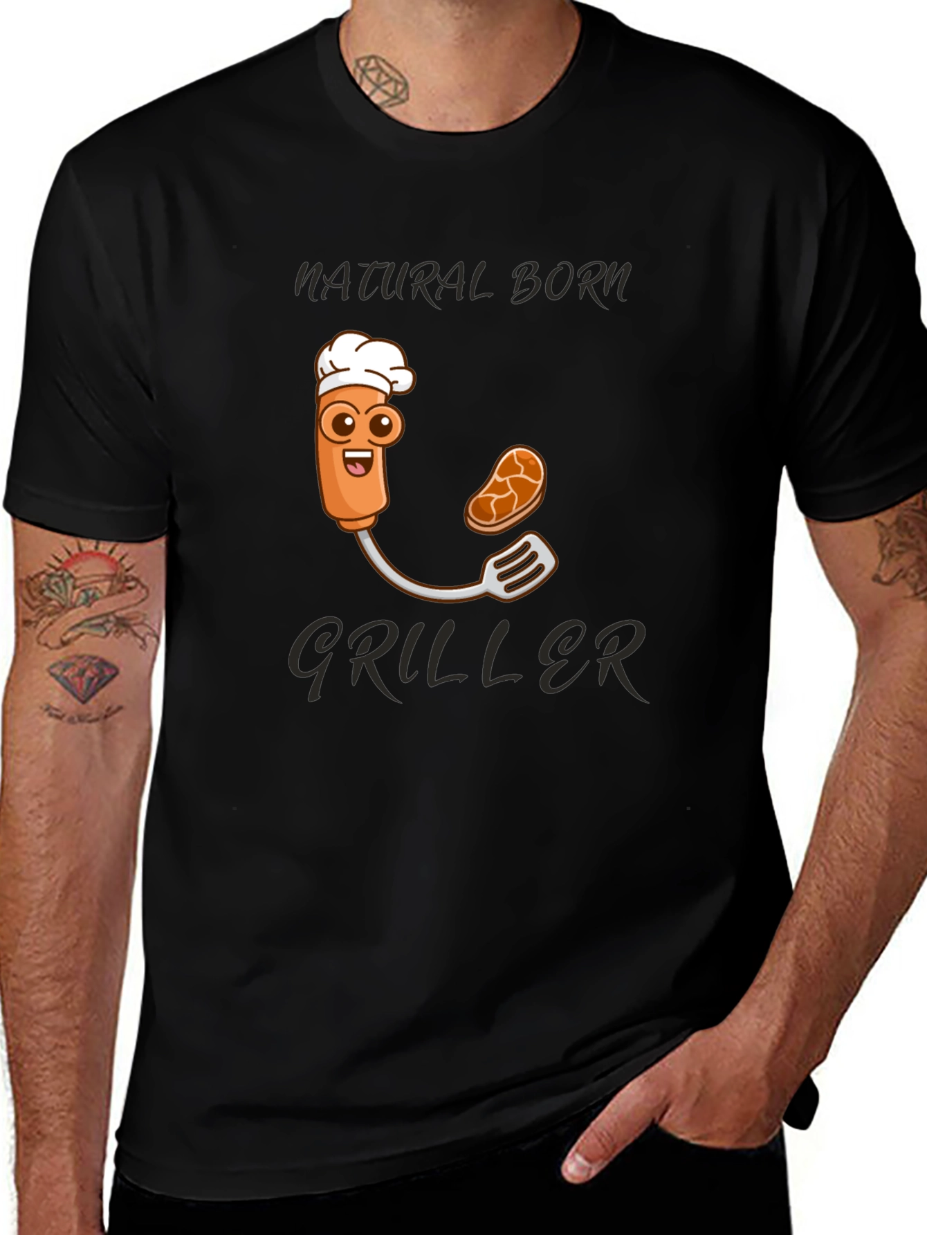 Natural Born Griller T-Shirt - Funny BBQ Design