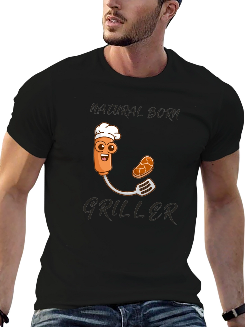 Natural Born Griller T-Shirt - Funny BBQ Design