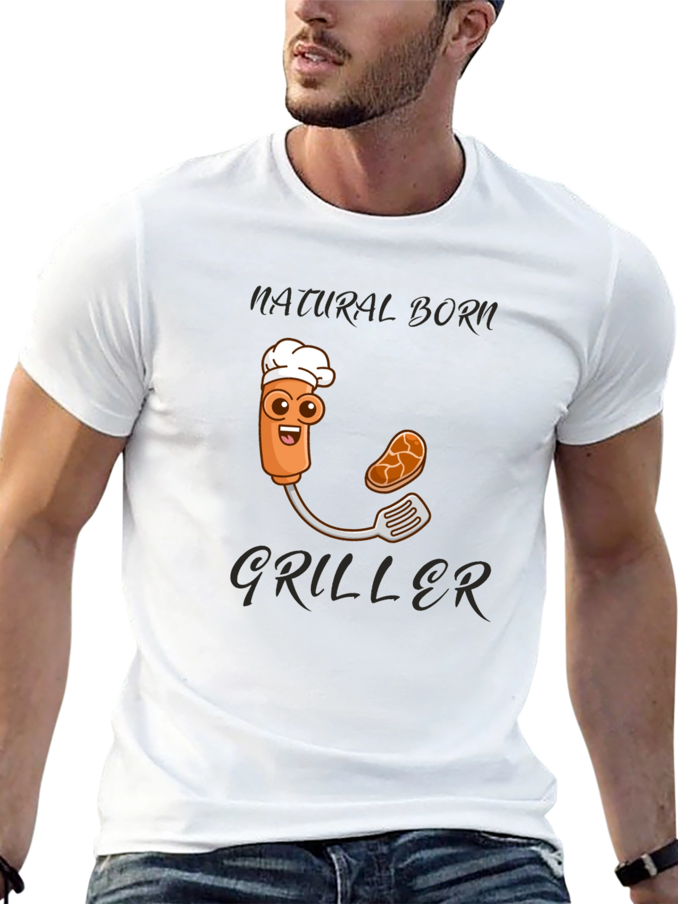Natural Born Griller T-Shirt - Funny BBQ Design