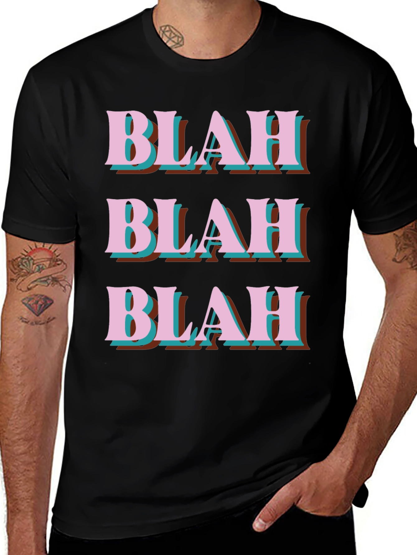 Blah Graphic Tee - Trendy Slogan T-Shirt