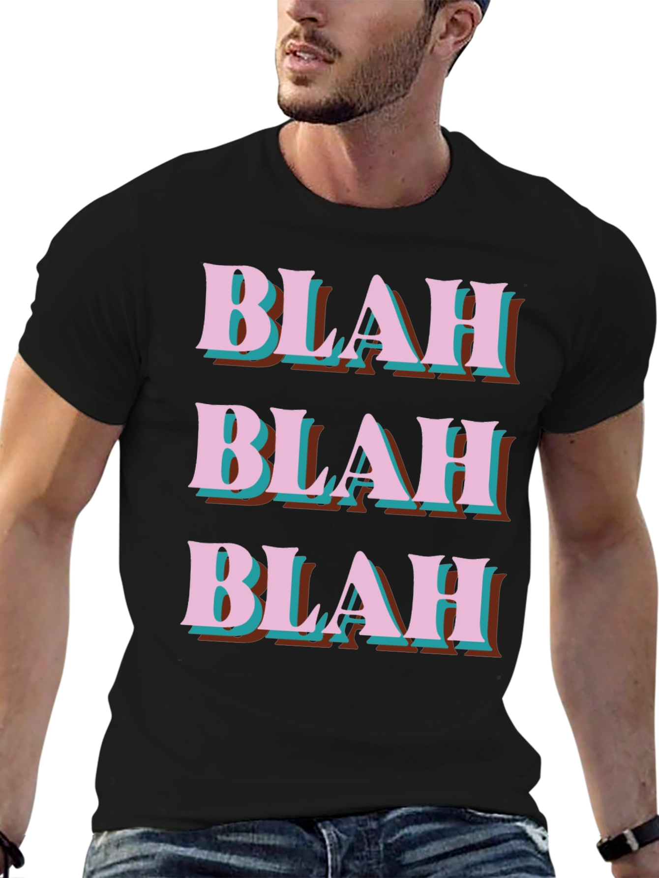 Blah Graphic Tee - Trendy Slogan T-Shirt