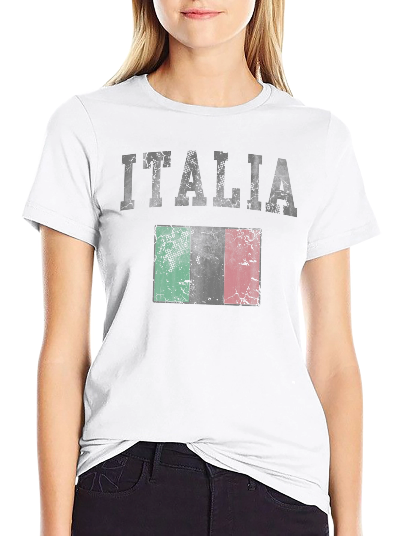 Italia Flag T-Shirt - Distressed Graphic Tee