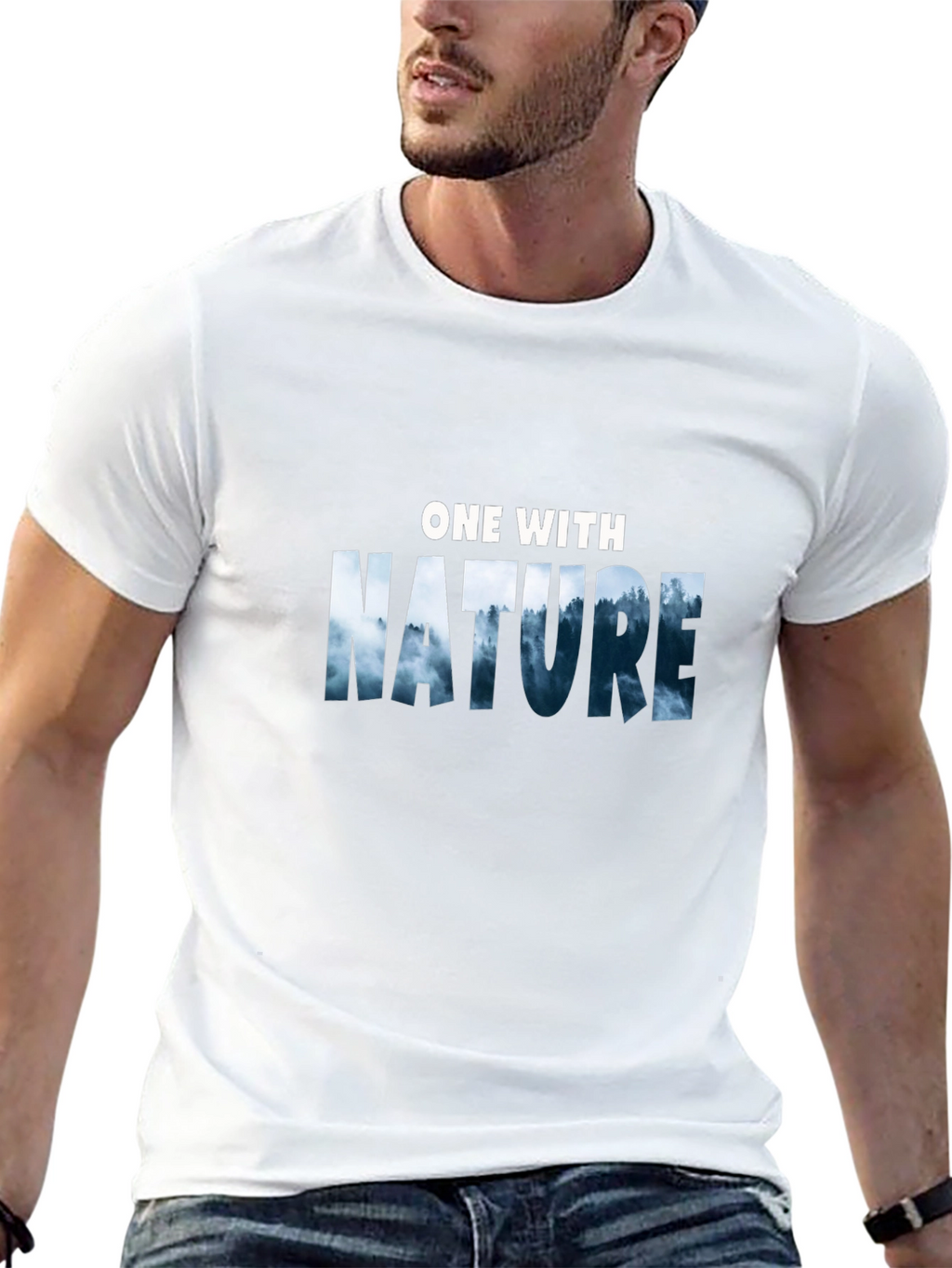 Nature Graphic Tee -  One with Nature Black T-Shirt