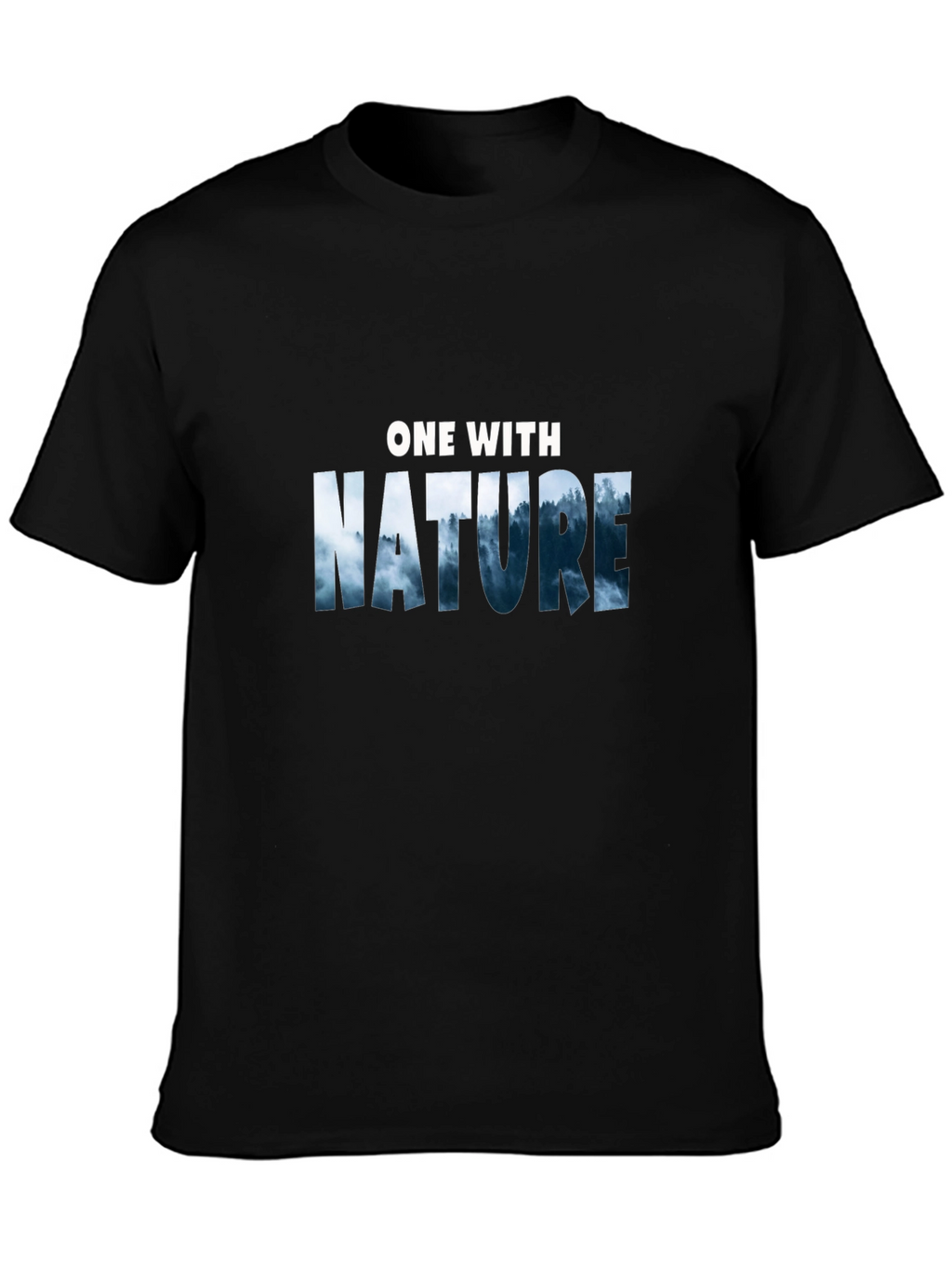 Nature Graphic Tee -  One with Nature Black T-Shirt