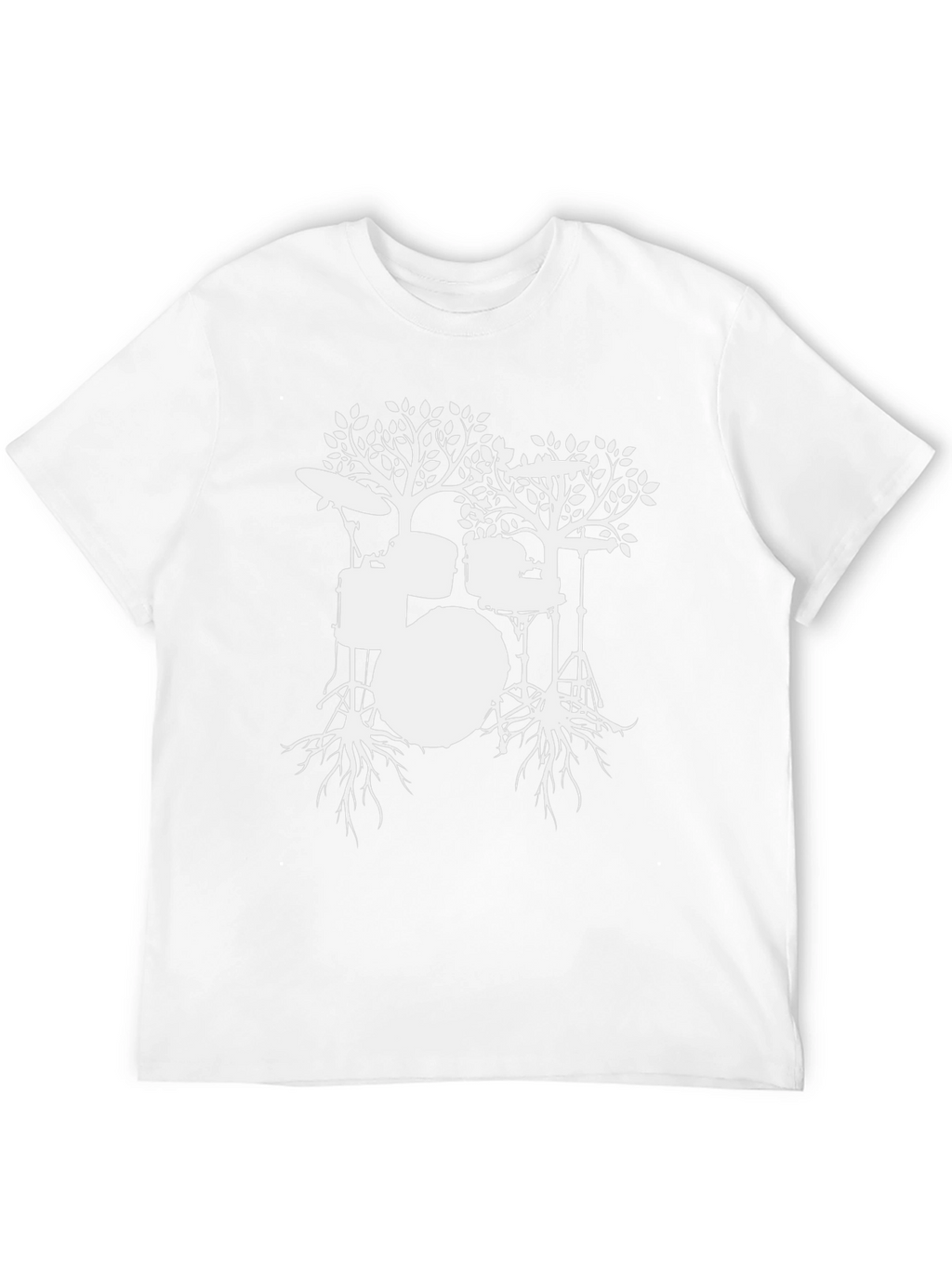 Drum Tree Graphic Tee - Black Cotton T-Shirt