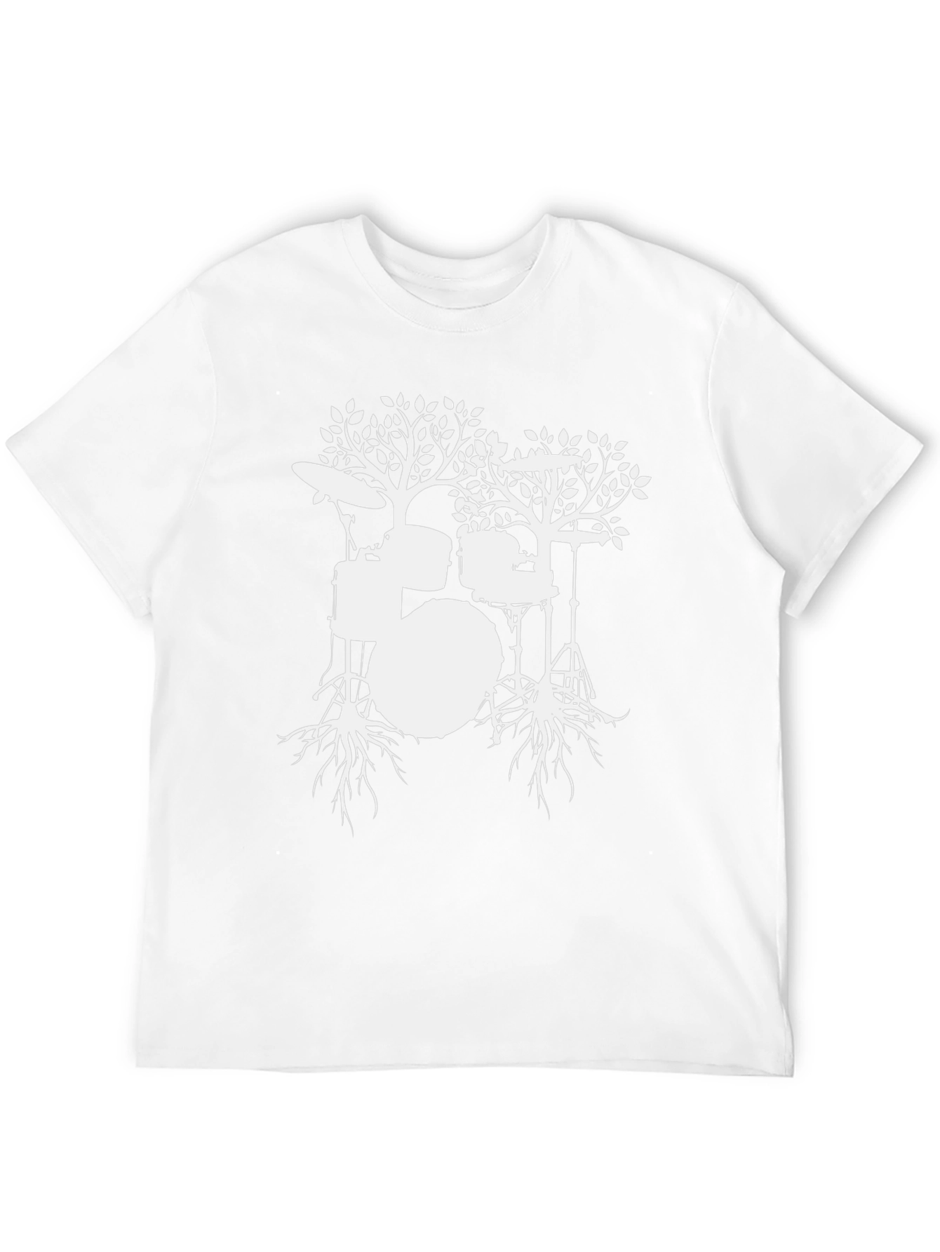 Drum Tree Graphic Tee - Black Cotton T-Shirt